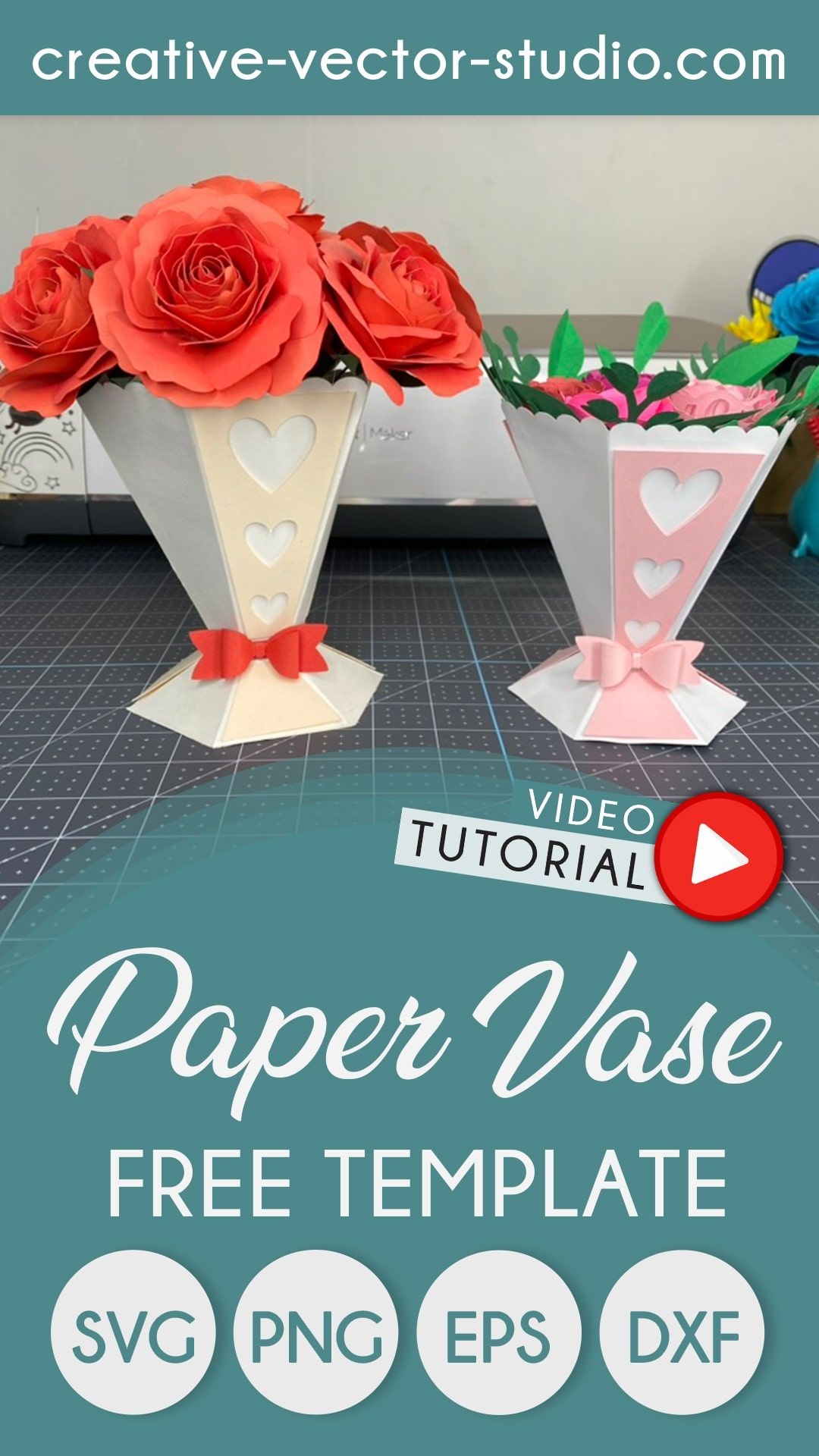 Free Paper Vase SVG Template Paper Vase Paper Flower Vase Box Templates Printable Free