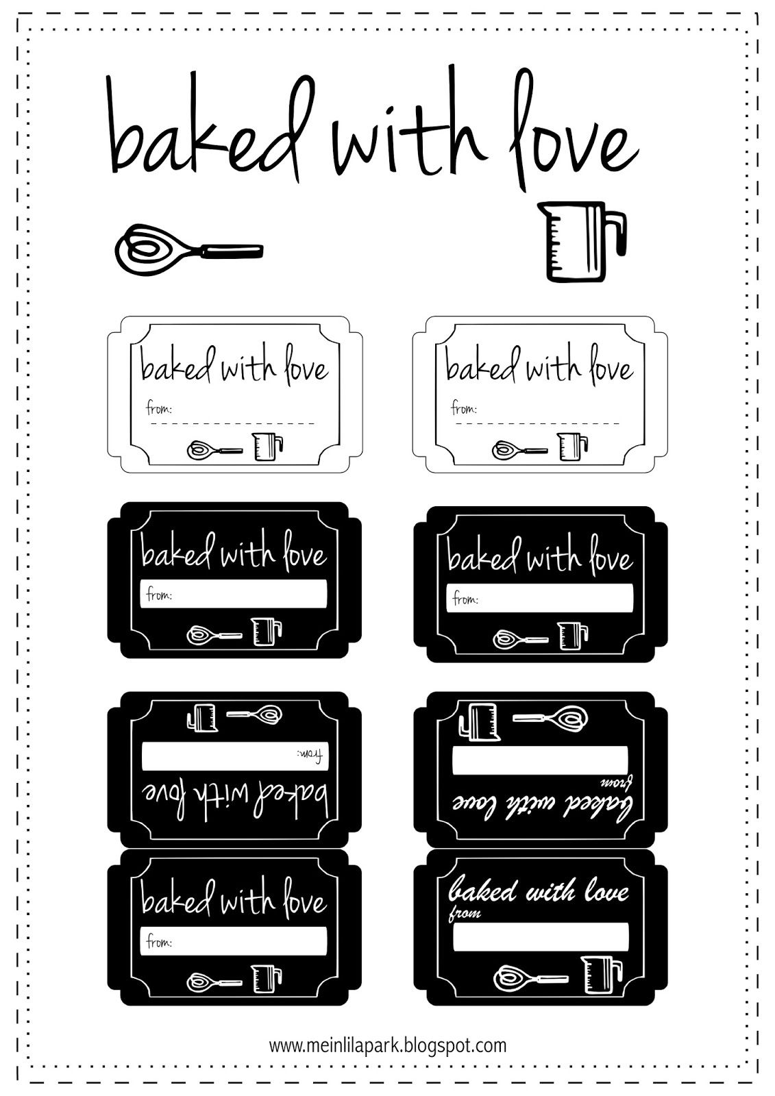 Free Printable Baked With Love Tags Ausdruckbare Etiketten Freebie Printable Labels Free Printable Planner Stickers Labels Printables Free