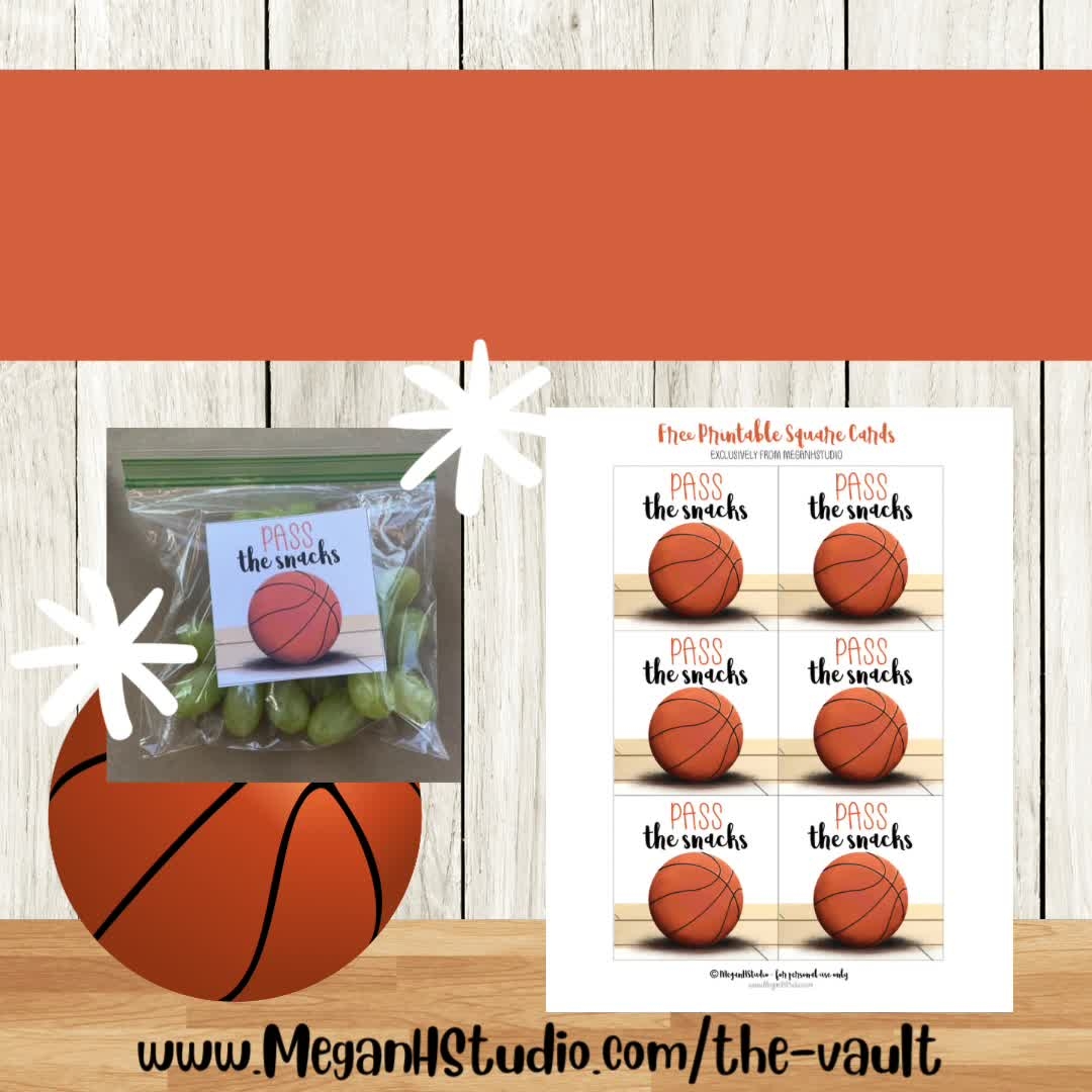 Free Printable Basketball Snack Tags MeganHStudio