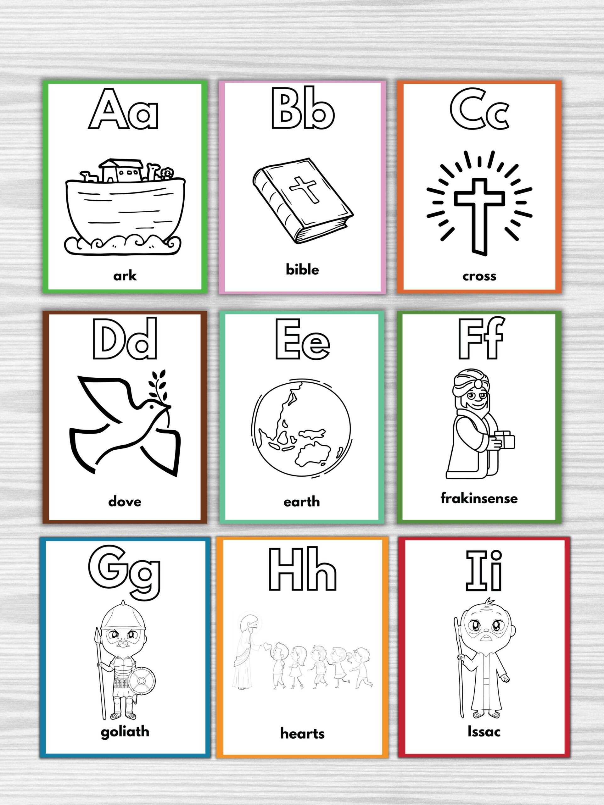 FREE Printable Bible Alphabet For Preschoolers 