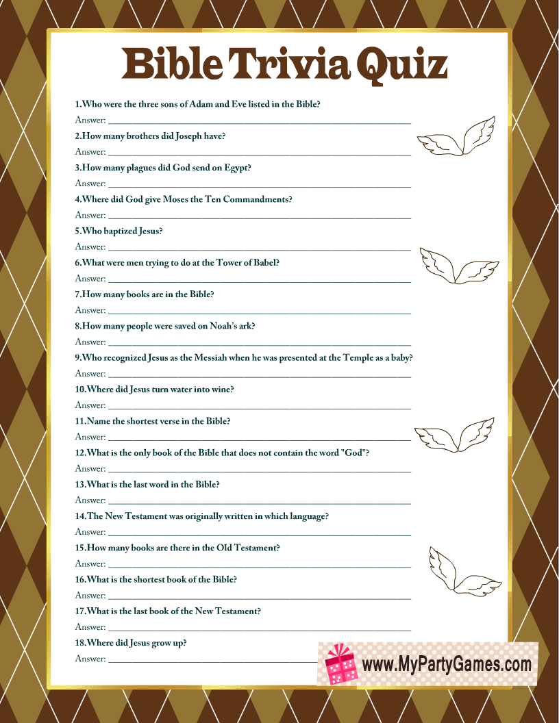 Free Printable Bible Trivia Quiz With Answer Key Bible Quiz Bible Quiz Questions Bible Trivia Quiz