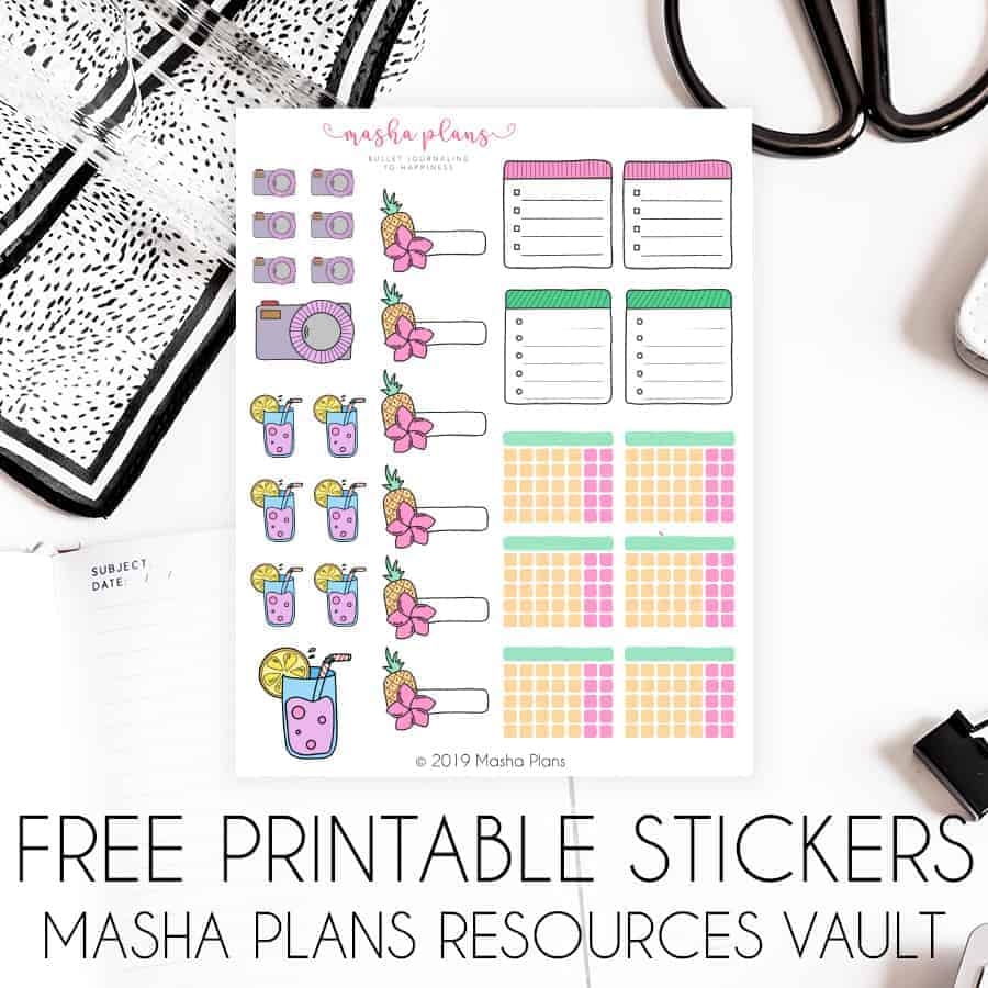 Free Printable Bullet Journal Stickers Masha Plans