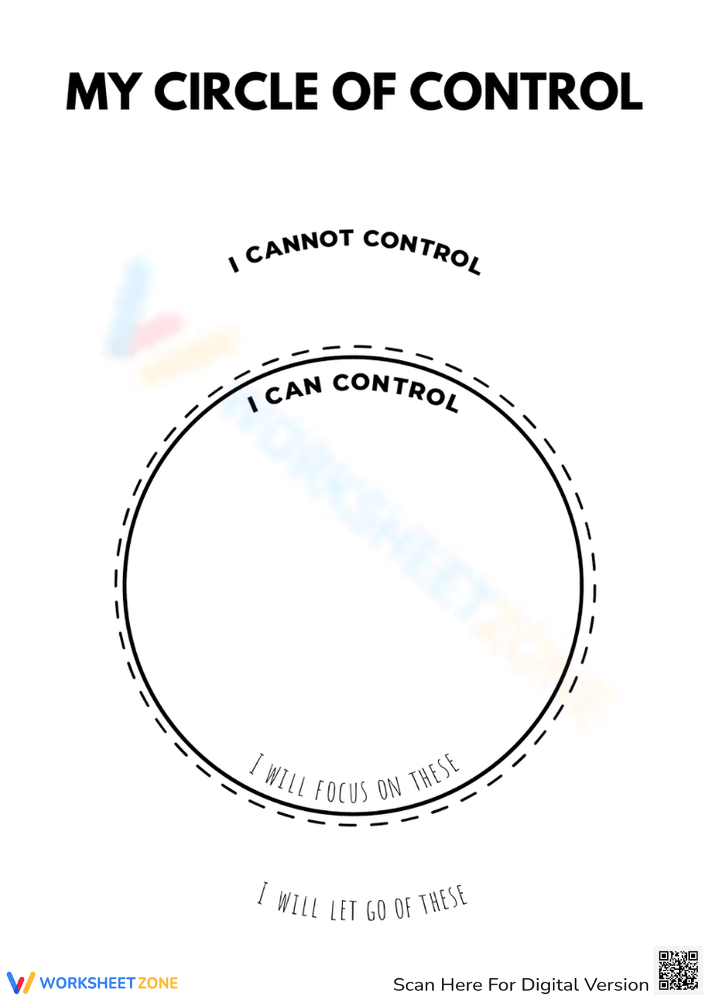 Circle Of Control Worksheet Printable