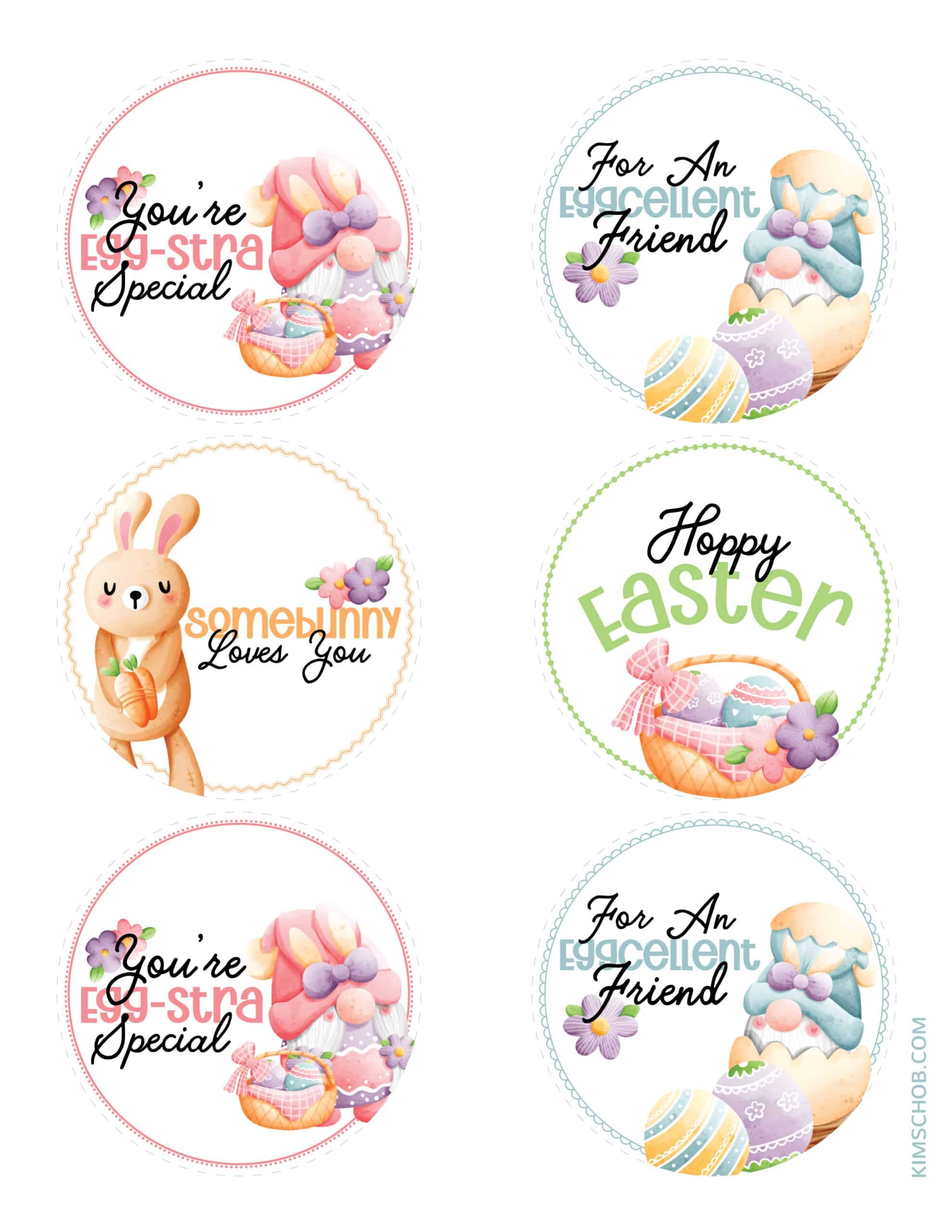 Free Printable Easter Gift Tags Cute Bunny Designs Kim Schob