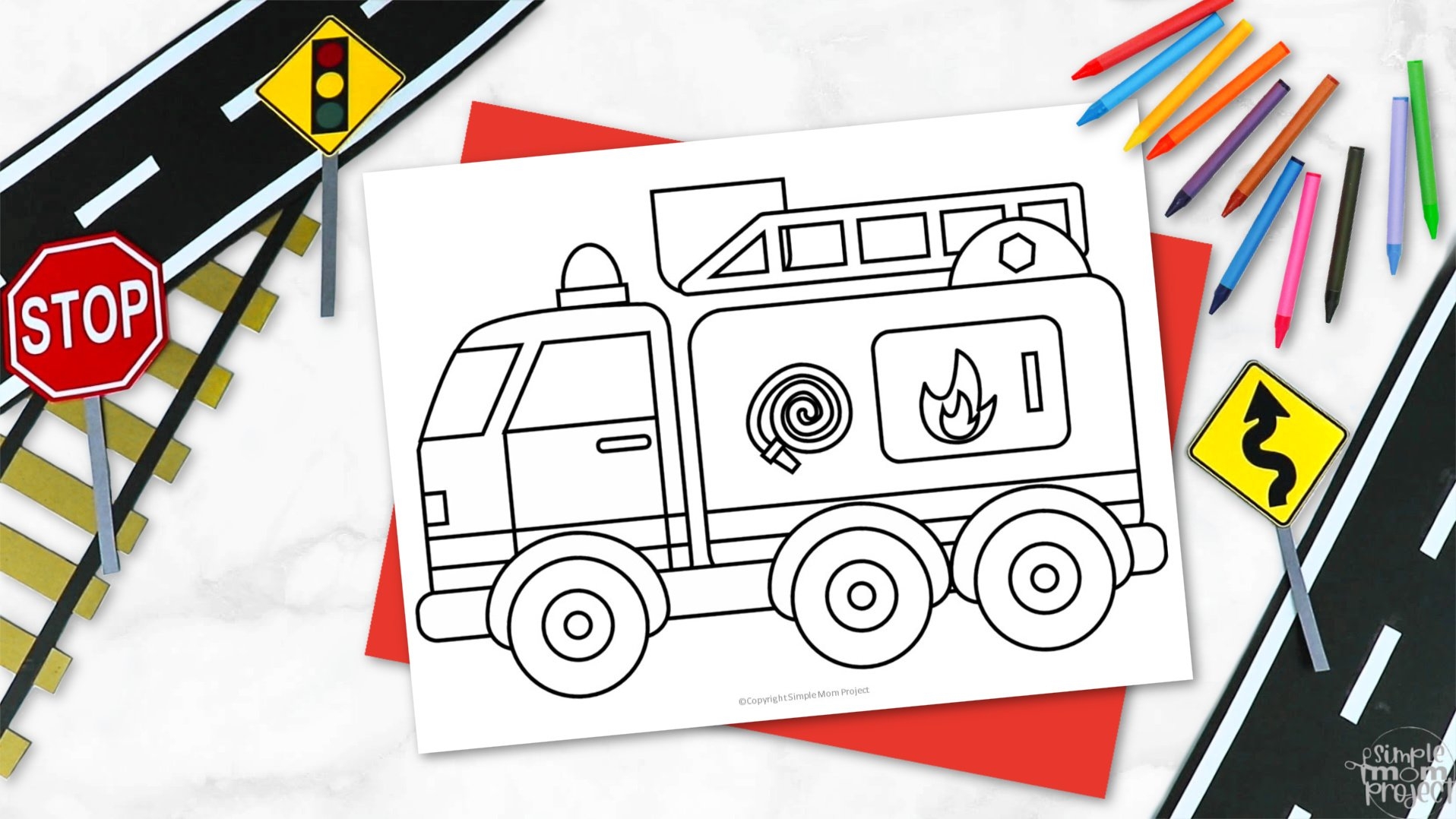 Printable Fire Truck Craft Template