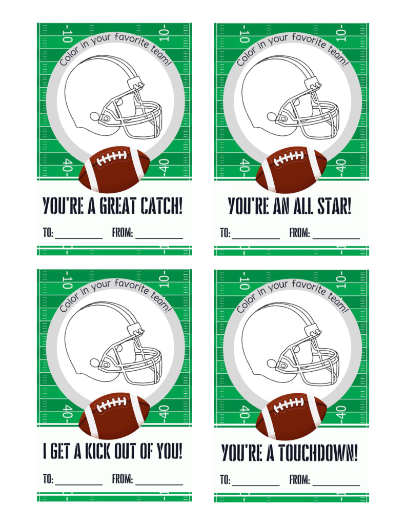 Free Printable Football Valentine Cards Baking You Happier