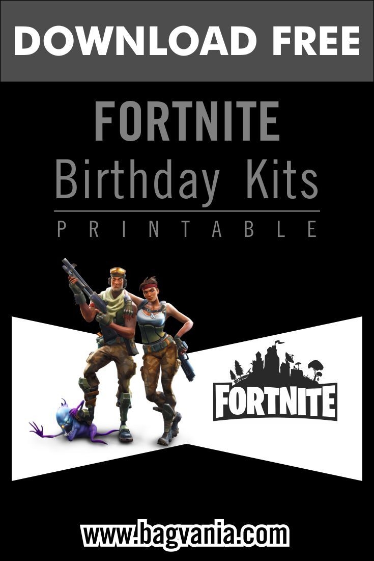 Free Printable Fortnite Black And White Birthday Party Kits Template Birthday Party Kits Fun Birthday Party Party Kits