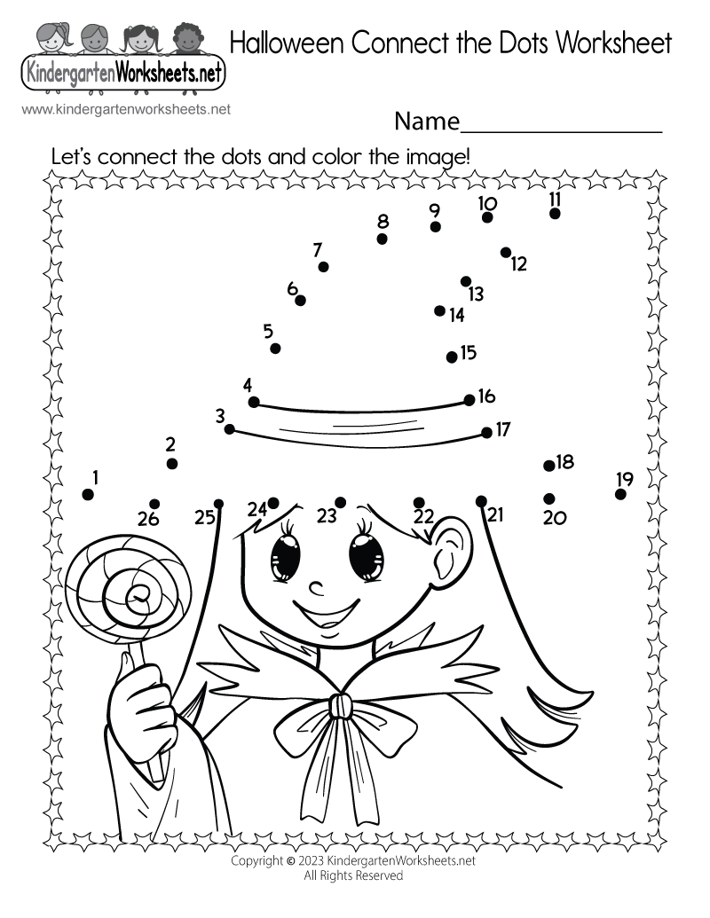 Free Printable Halloween Connect The Dots Worksheet