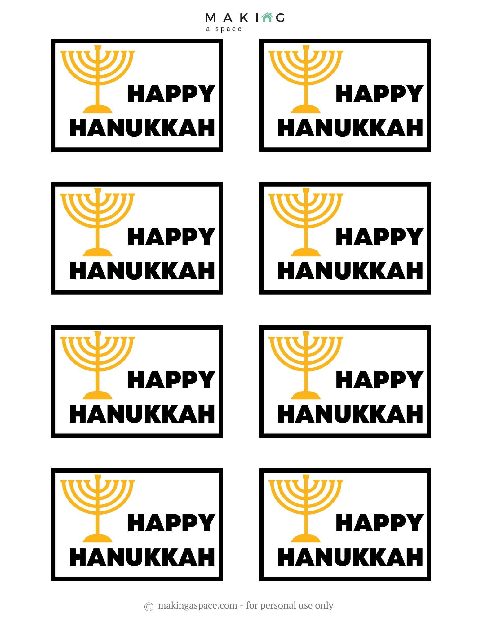 Free Printable Hanukkah Gift Tags Making A Space