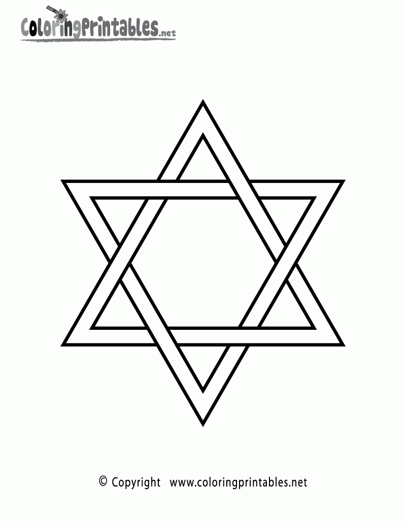 Free Printable Jewish Star Coloring Page