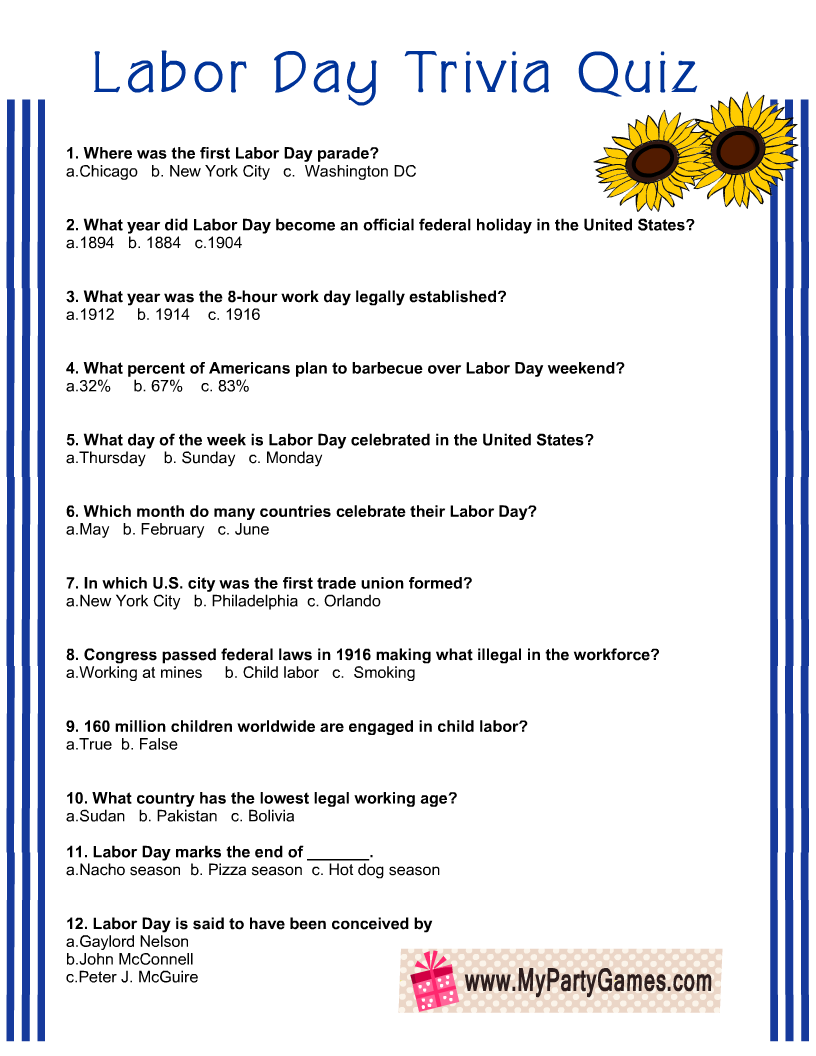 Father'S Day Trivia Questions And Answers Printable