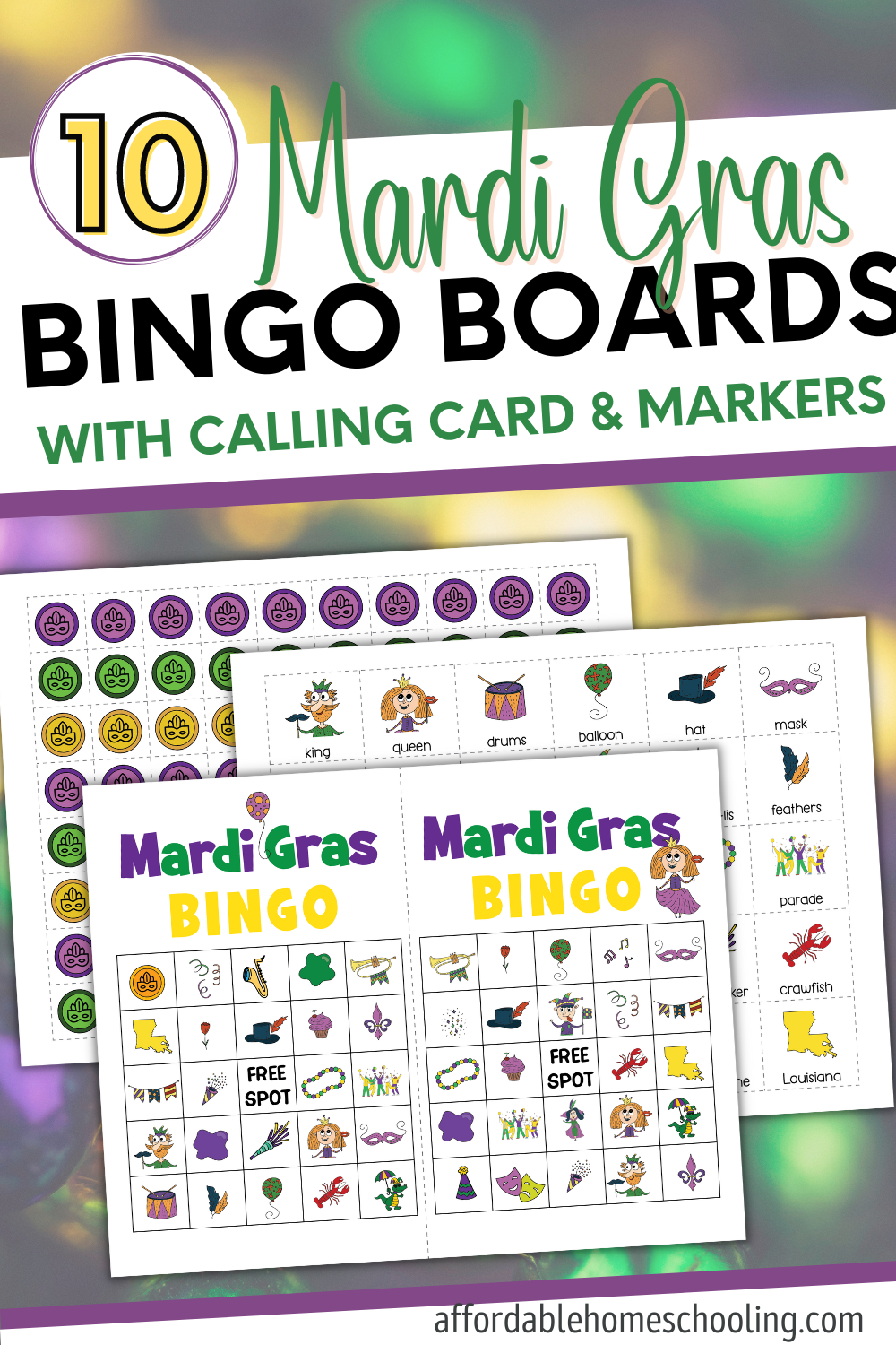 Free Printable Mardi Gras Bingo Games For Kids