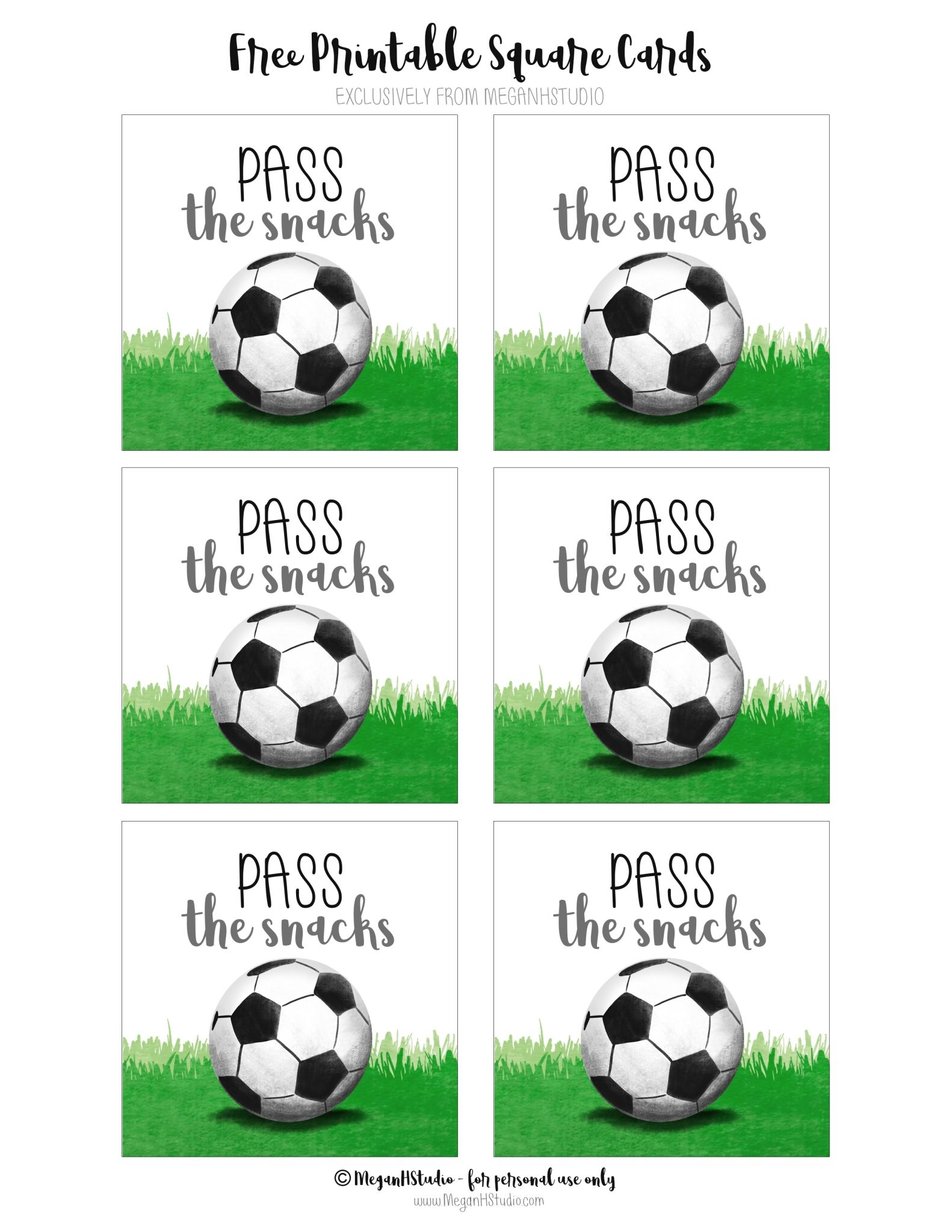 Free Printable Soccer Snack Tags MeganHStudio Soccer Snacks Soccer Mom Snacks Soccer Game Snacks