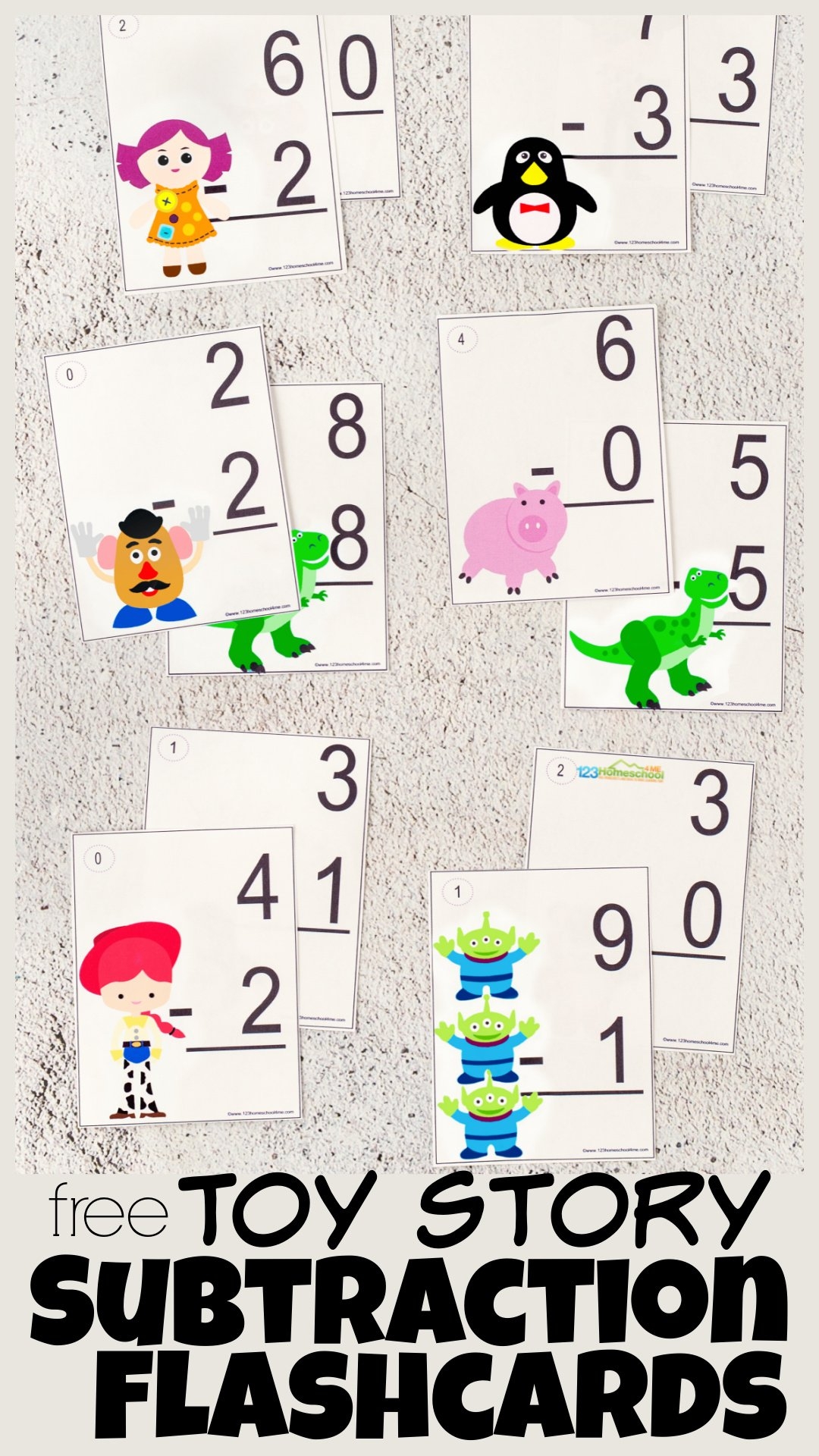 Printable Subtraction Flash Cards