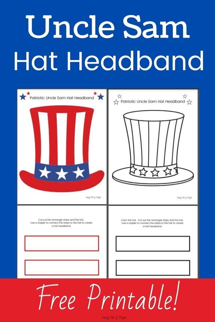 4Th Of July Hat Printable