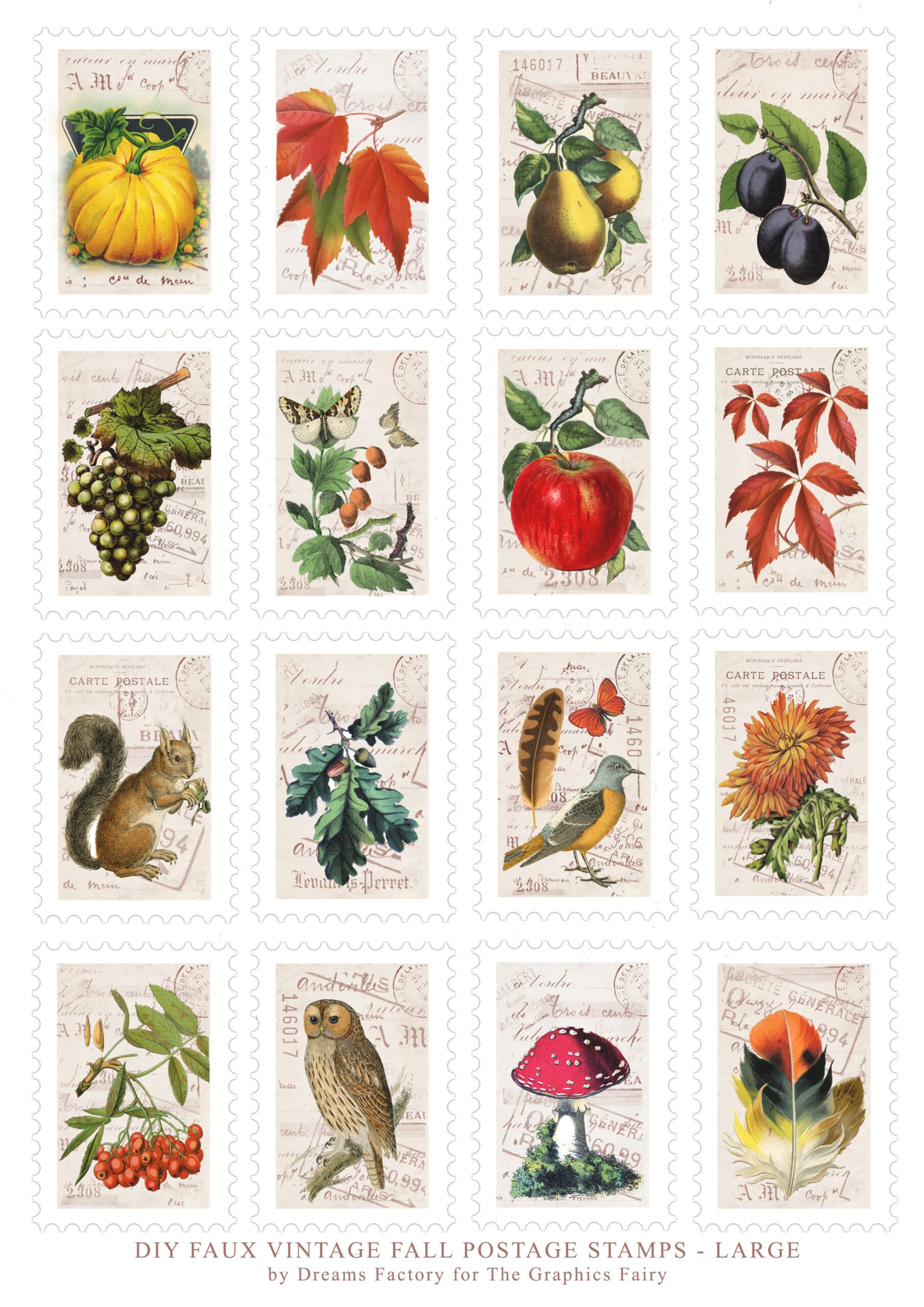 Free Printable Vintage Postage Stamps The Graphics Fairy