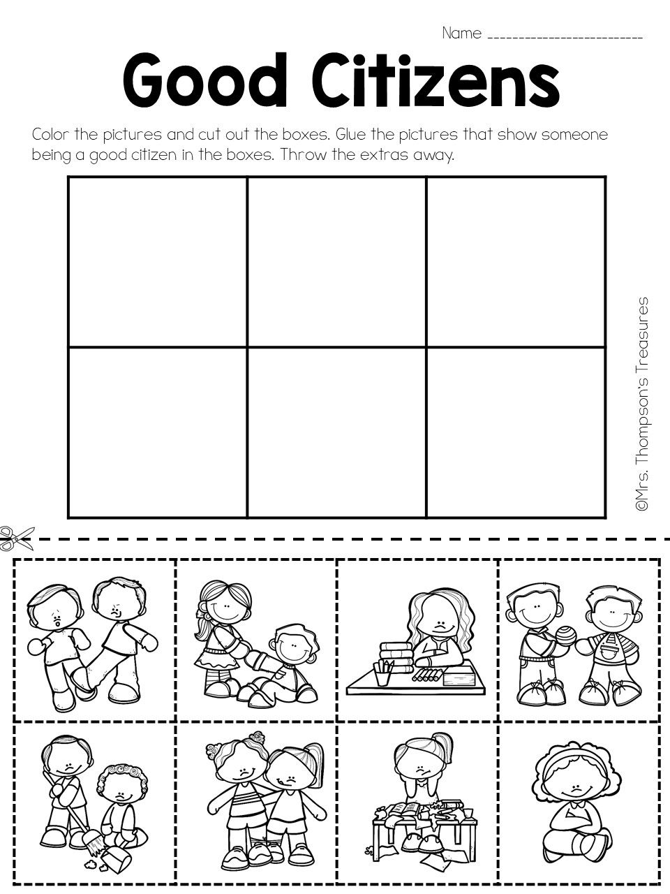 Free Printable Worksheets On Being A Good Citizen Templates Online