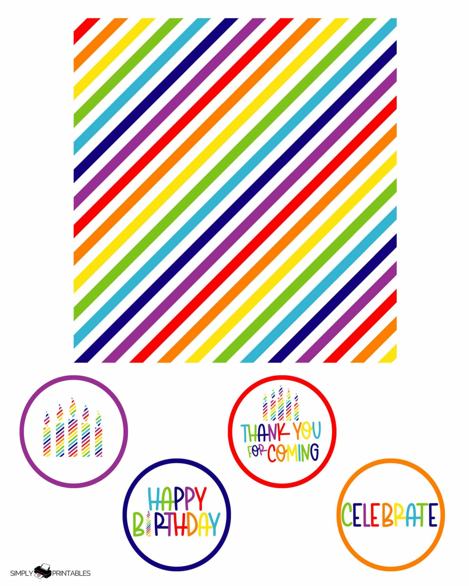 Free Printables Rainbow Birthday Party Favors And Invitation Simply Love Printables
