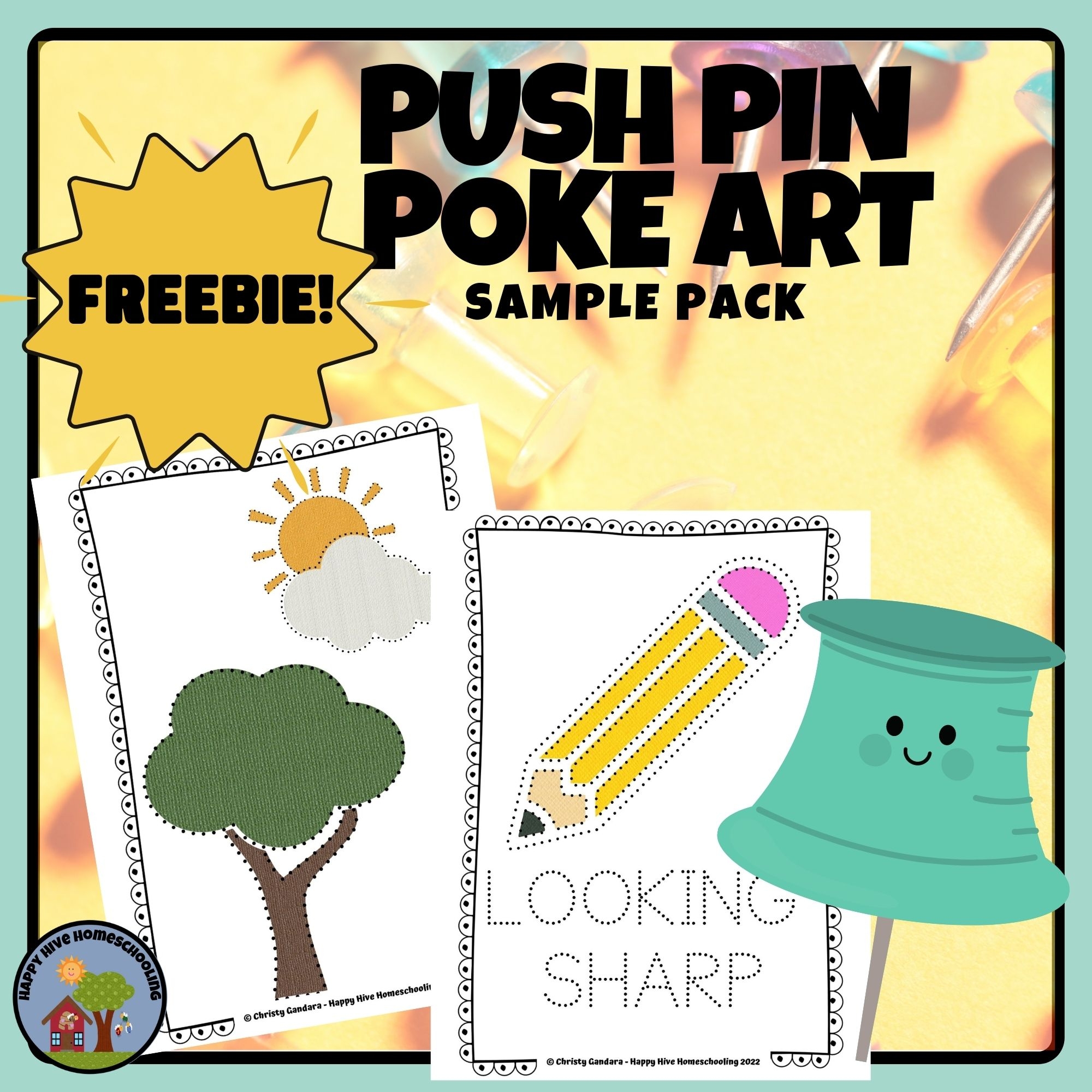 Free Push Pin Poke Art Pictures Happy Hive Homeschooling