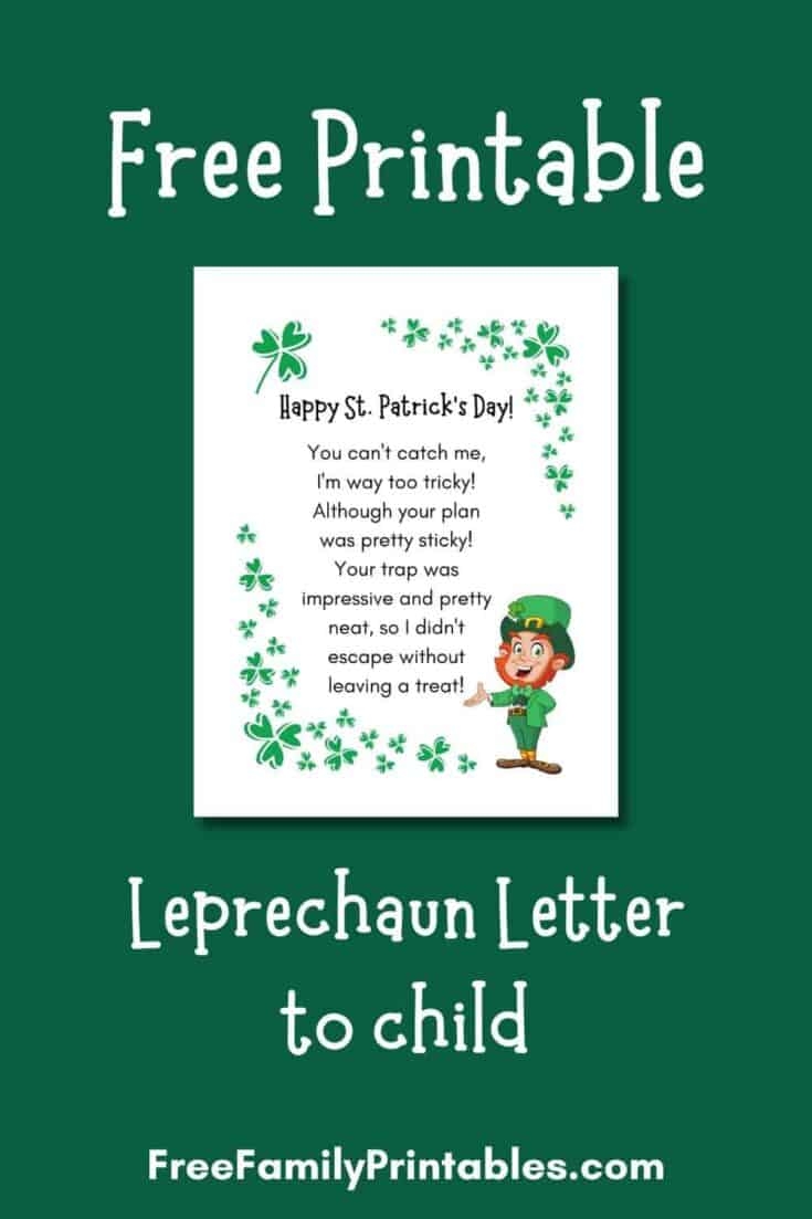 Letter From Leprechaun Free Printable