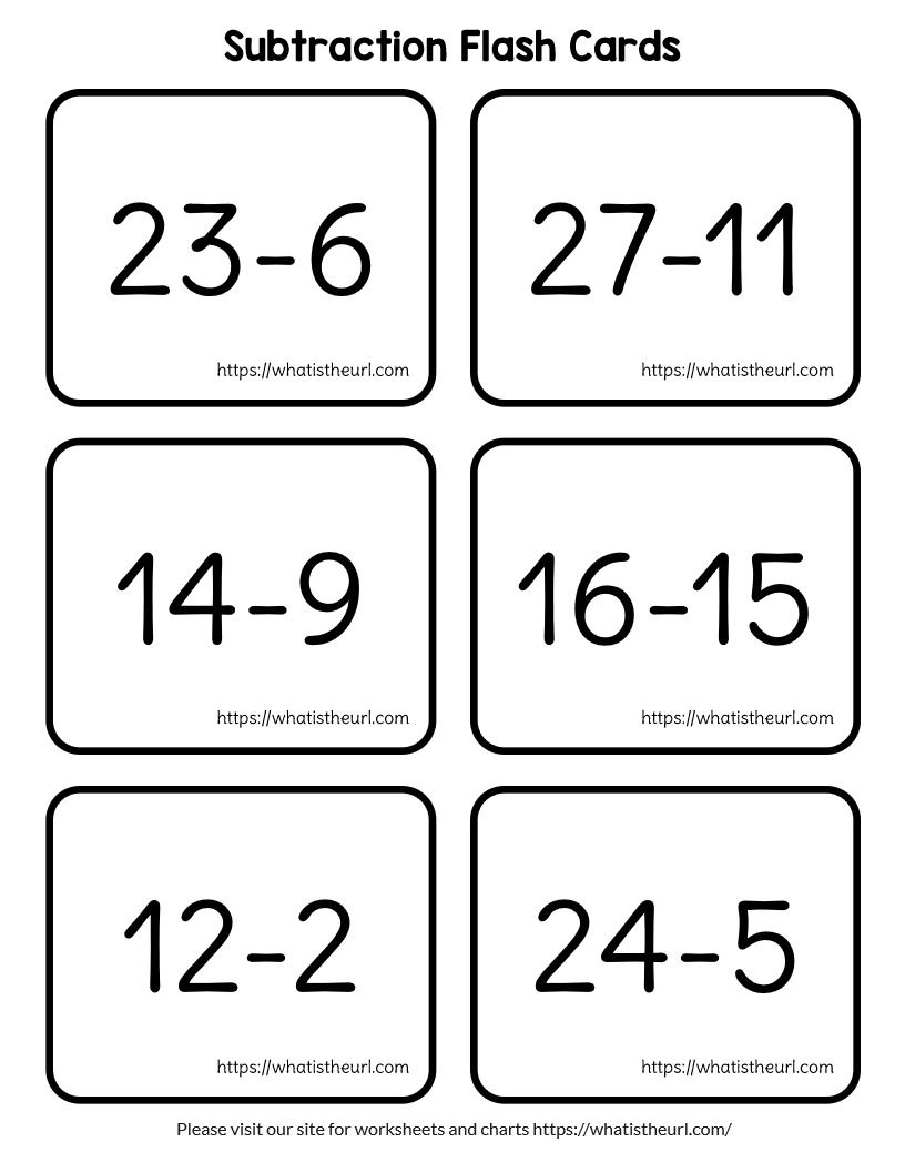 Free Subtraction Flash Cards Printable Math Facts 0 12 Flashcards Set 1 Subtraction Flash Cards Math Facts Subtraction Subtraction