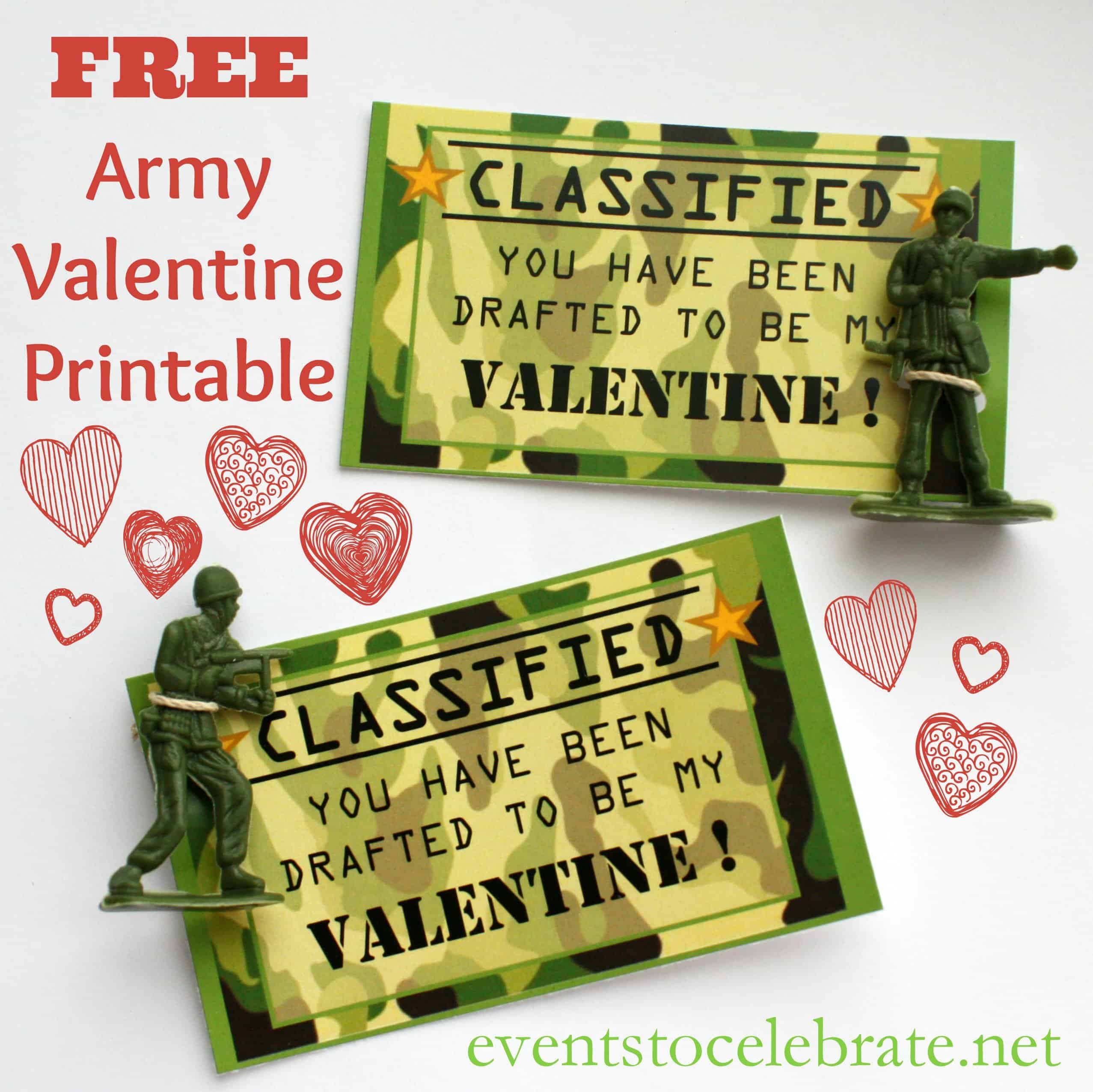 Free Valentine s Day Printable Army Valentine Party Ideas For Real People