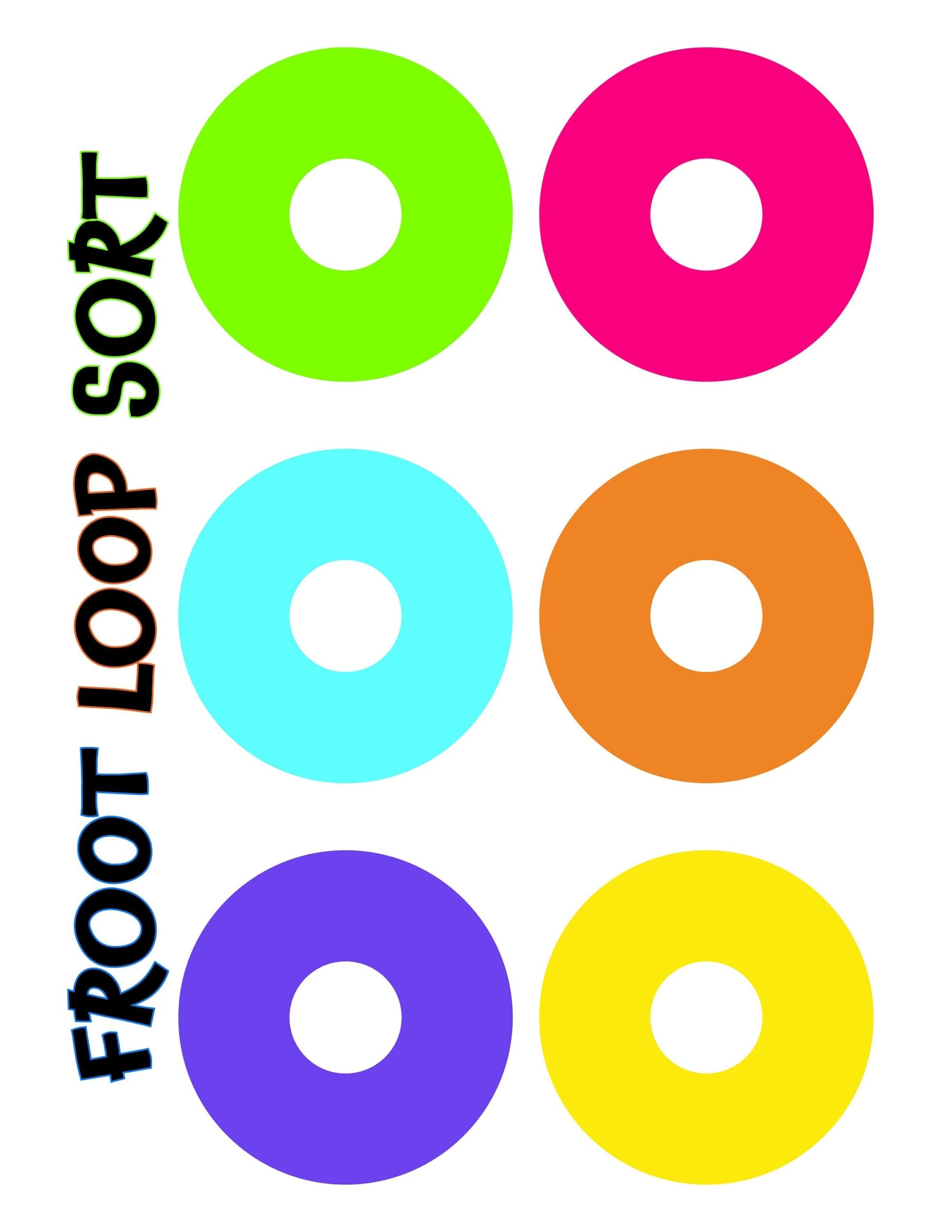 Froot Loop Cereal Sorting Page Printable Digital Activity Sheet Etsy