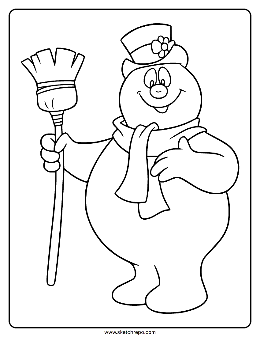 Frosty The Snowman Coloring Page Sketch Repo