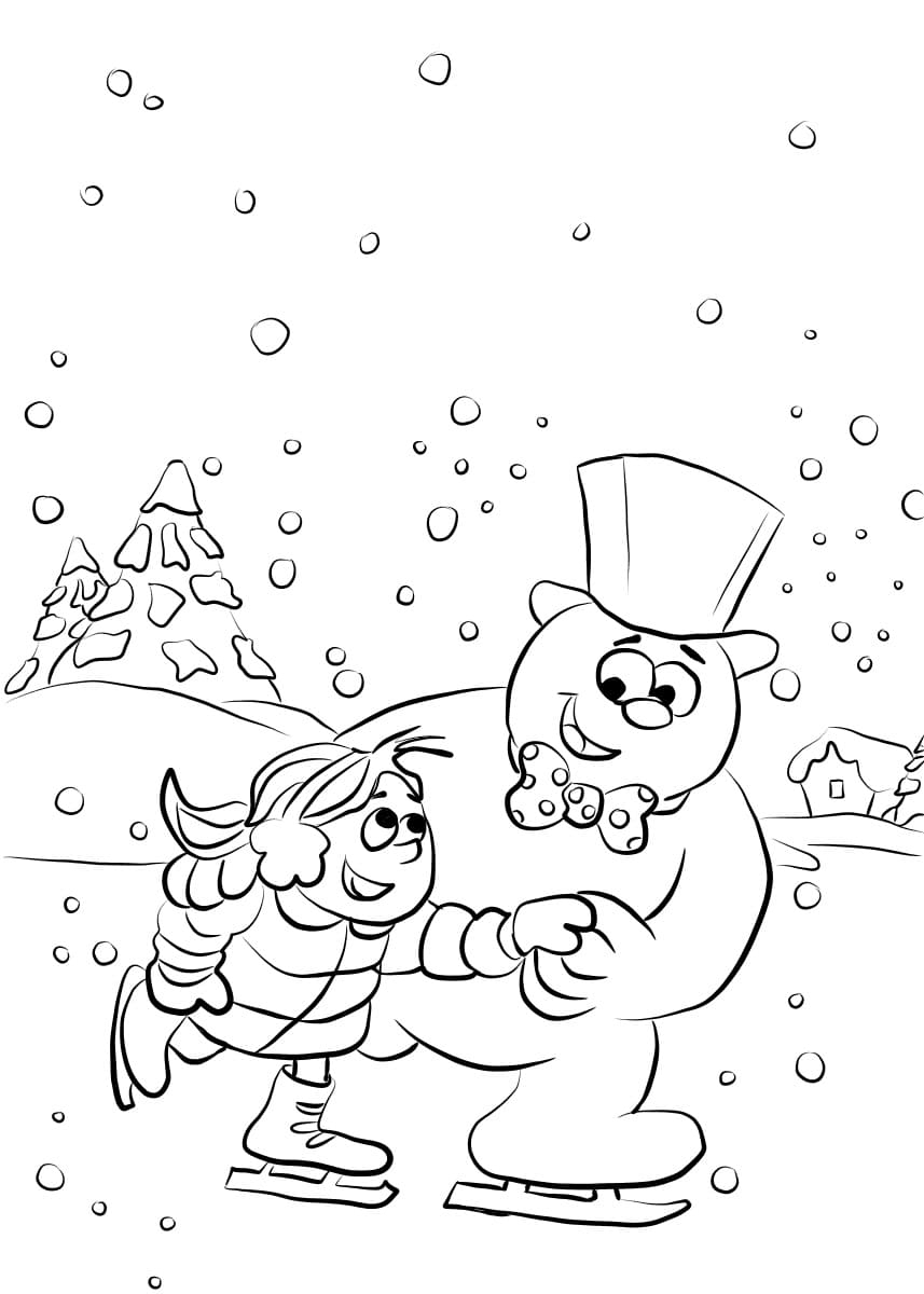 Frosty The Snowman Ice Skating Coloring Page Download Print Or Color Online For Free