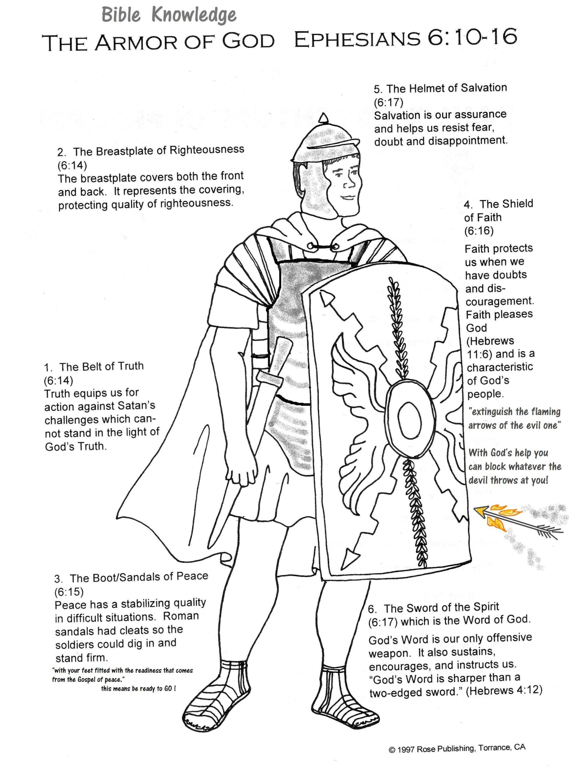 Full Armor Of God Handout Armor Of God Bible For Kids Armor