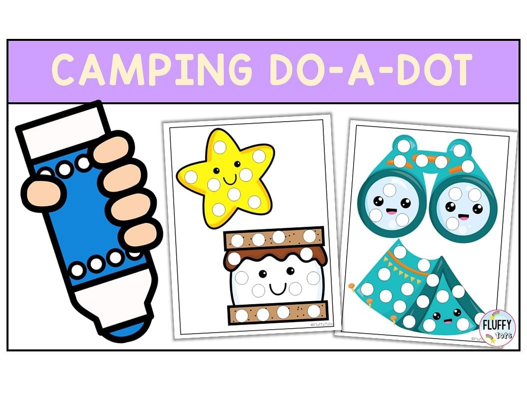 Fun Camping Dot Printables For Kids FluffyTots