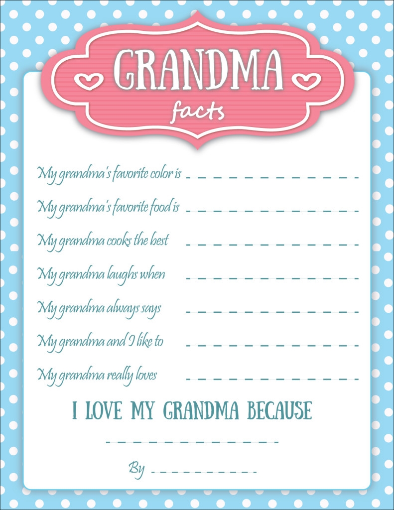 Fun Mother s Day Printables Mom And Grandma Facts Sheets
