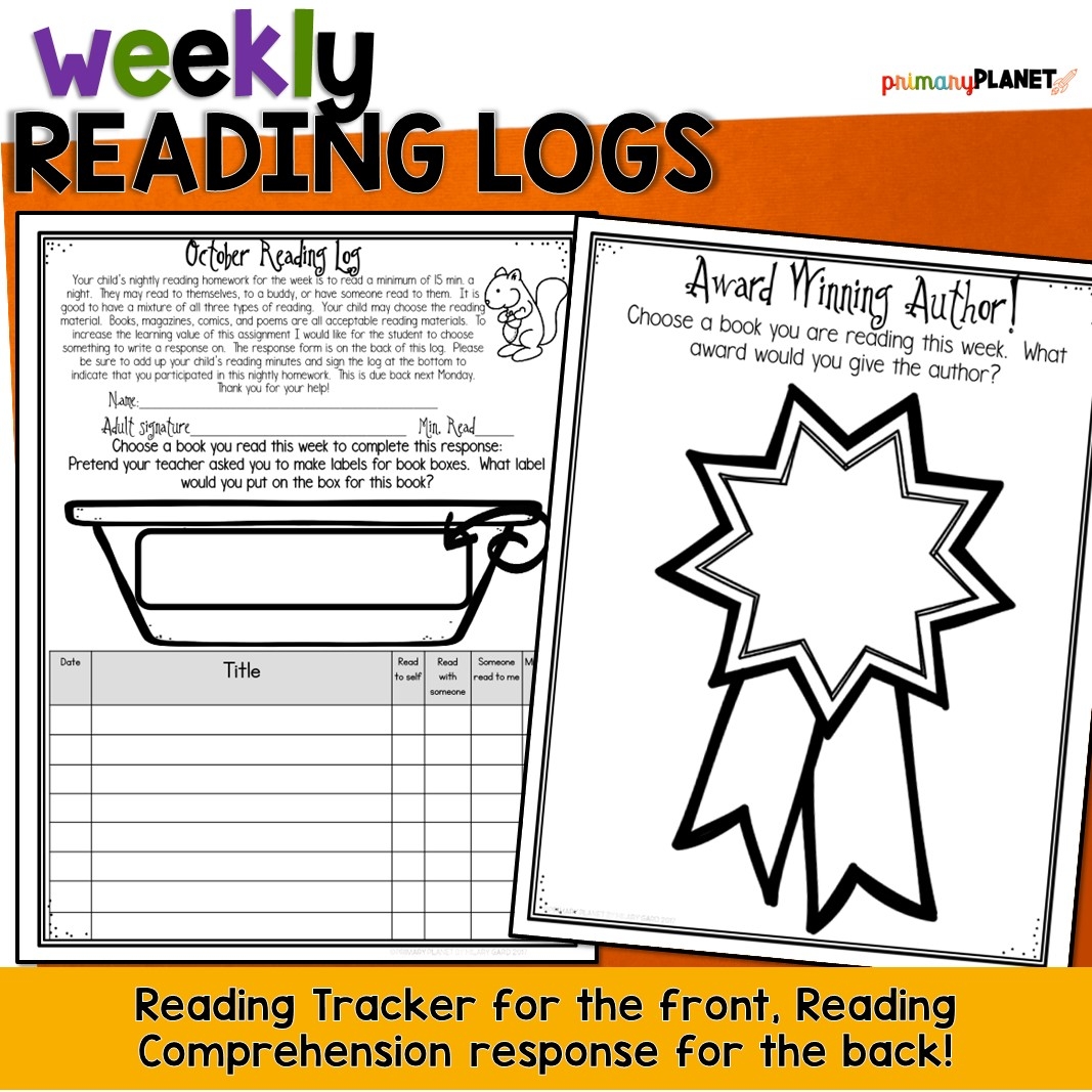 Fun October Reading Log Printable October Reading Challenges Primary Planet