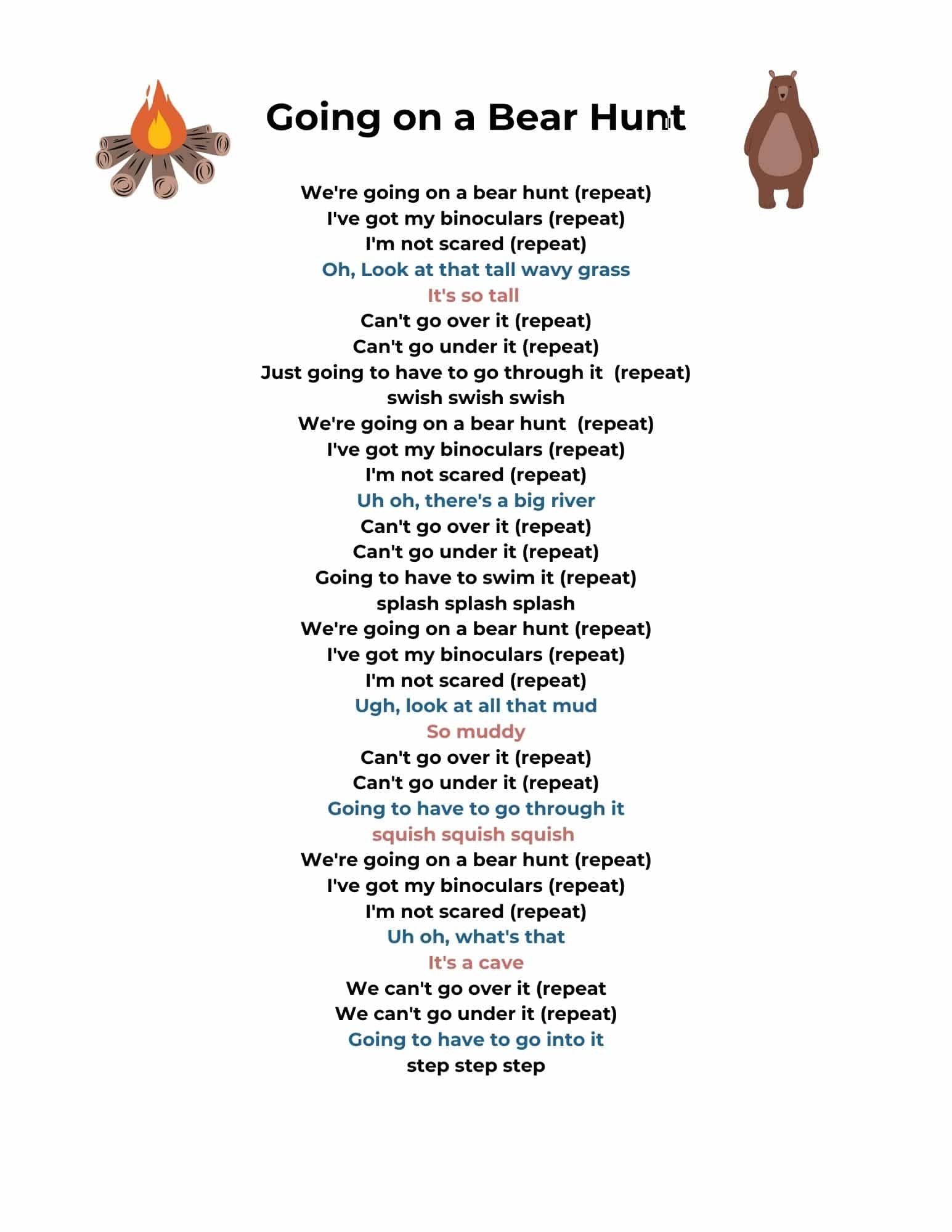 Going On A Bear Hunt Campfire Song Frugal Camping Family
