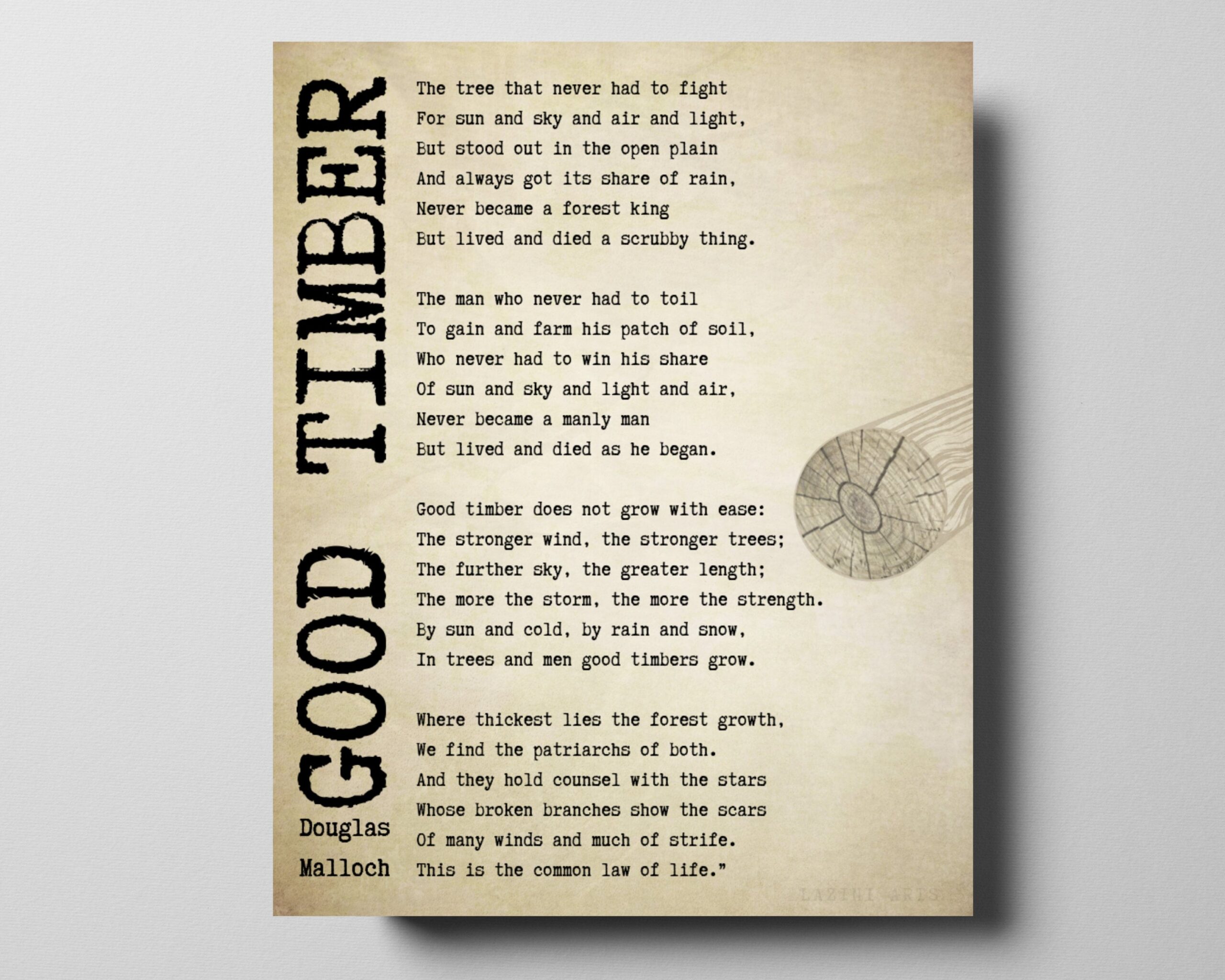 Good Timber Poem By Douglas Malloch Printable 8X10 11x14 16x20 And Large Size 24x30 Etsy