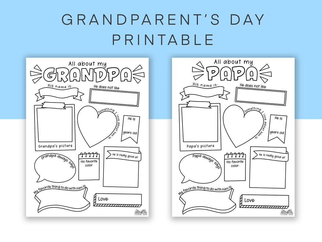 All About My Grandparents Printable