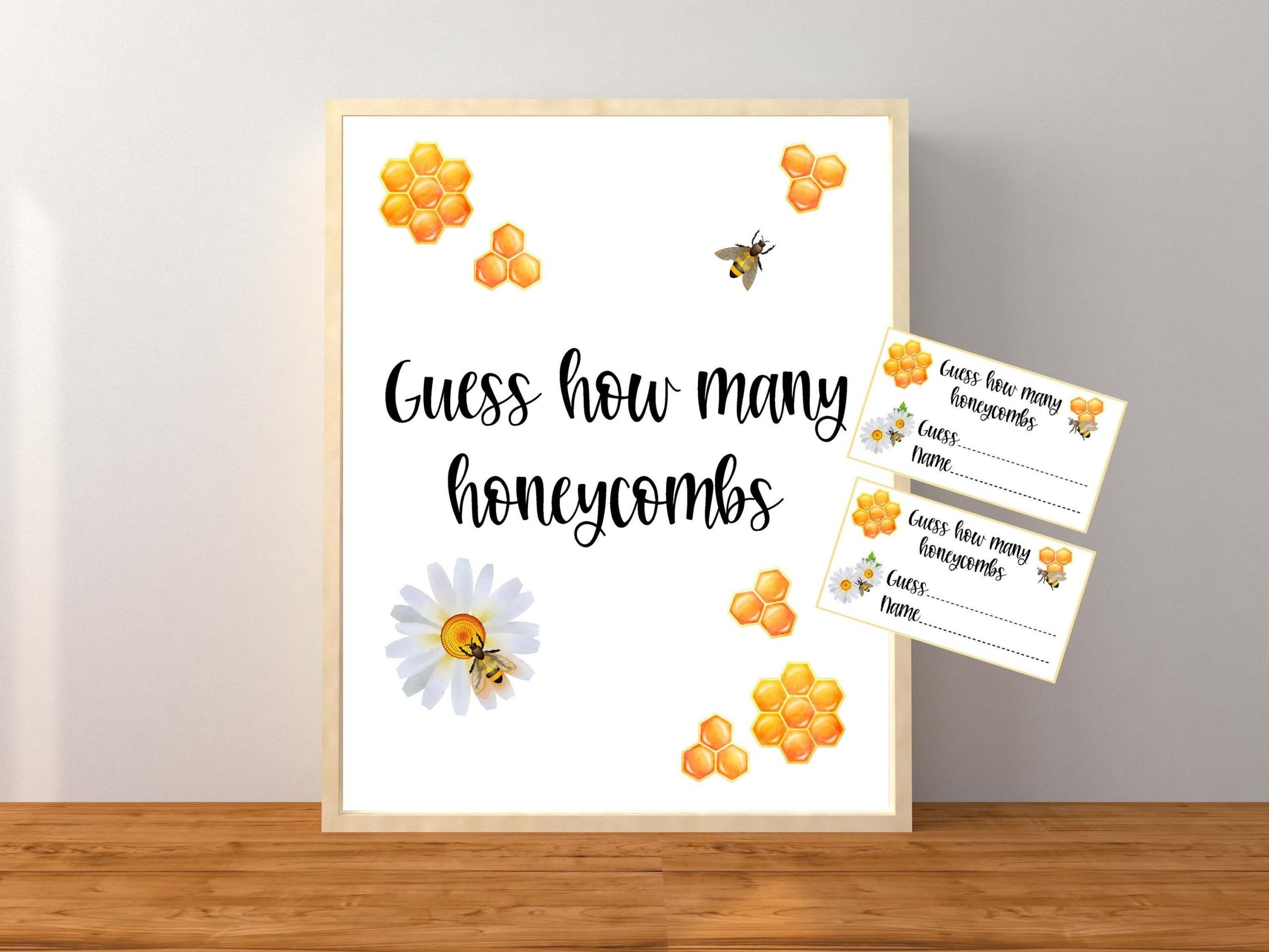 Guess How Many Honeycombs Bee Baby Shower Game Bee Game Bee Baby Shower Guess How Many Honeycombs Are In The Jar Honey Bee Printable Etsy Bee Baby Shower Decoration Bee