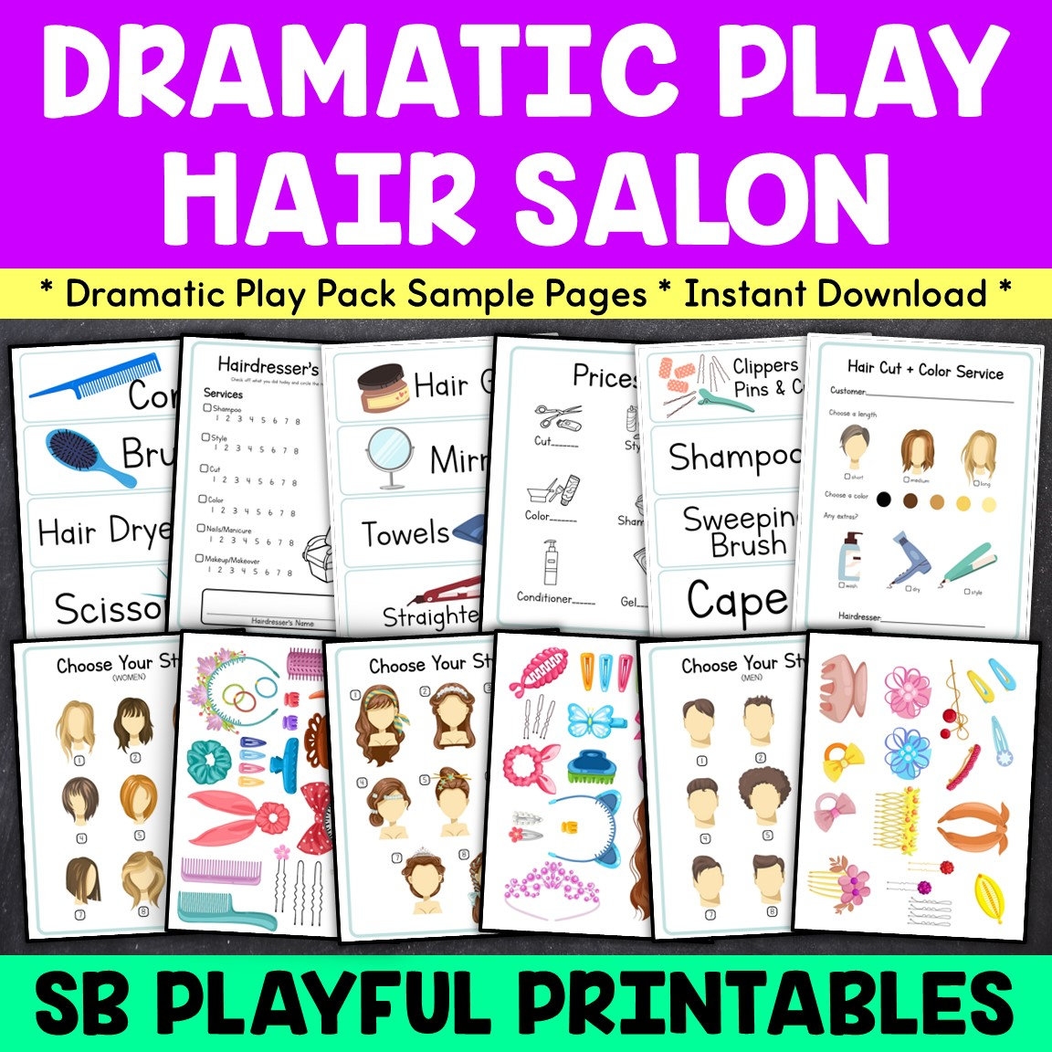 Hair Salon Dramatic Play Free Printables