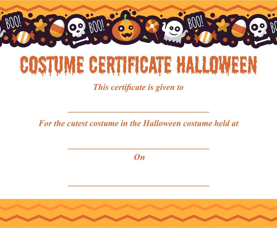 Halloween Costume Awards Printable Free Halloween Costume Awards Certificate Templates Halloween Printables