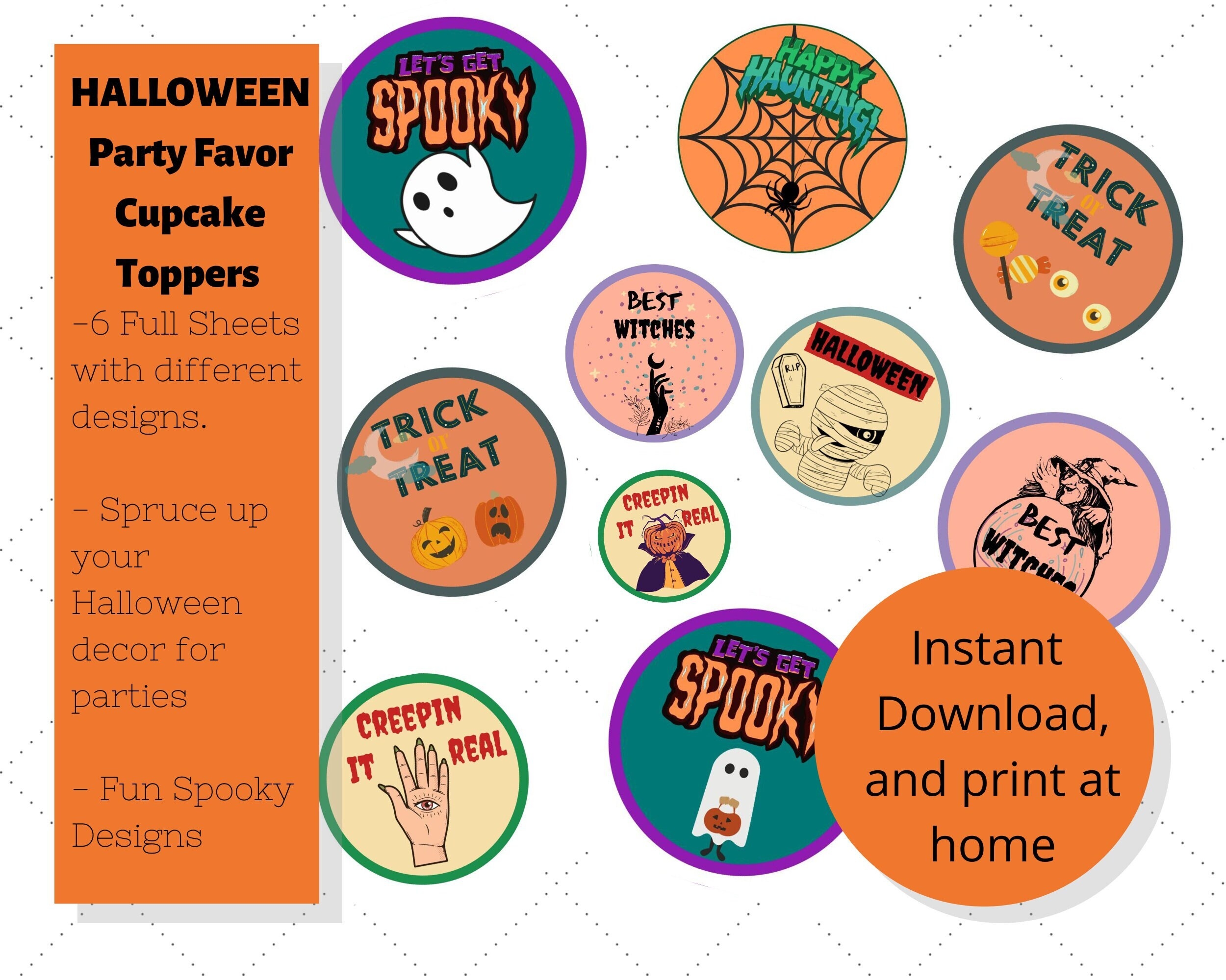 Halloween Cupcake Toppers Printable