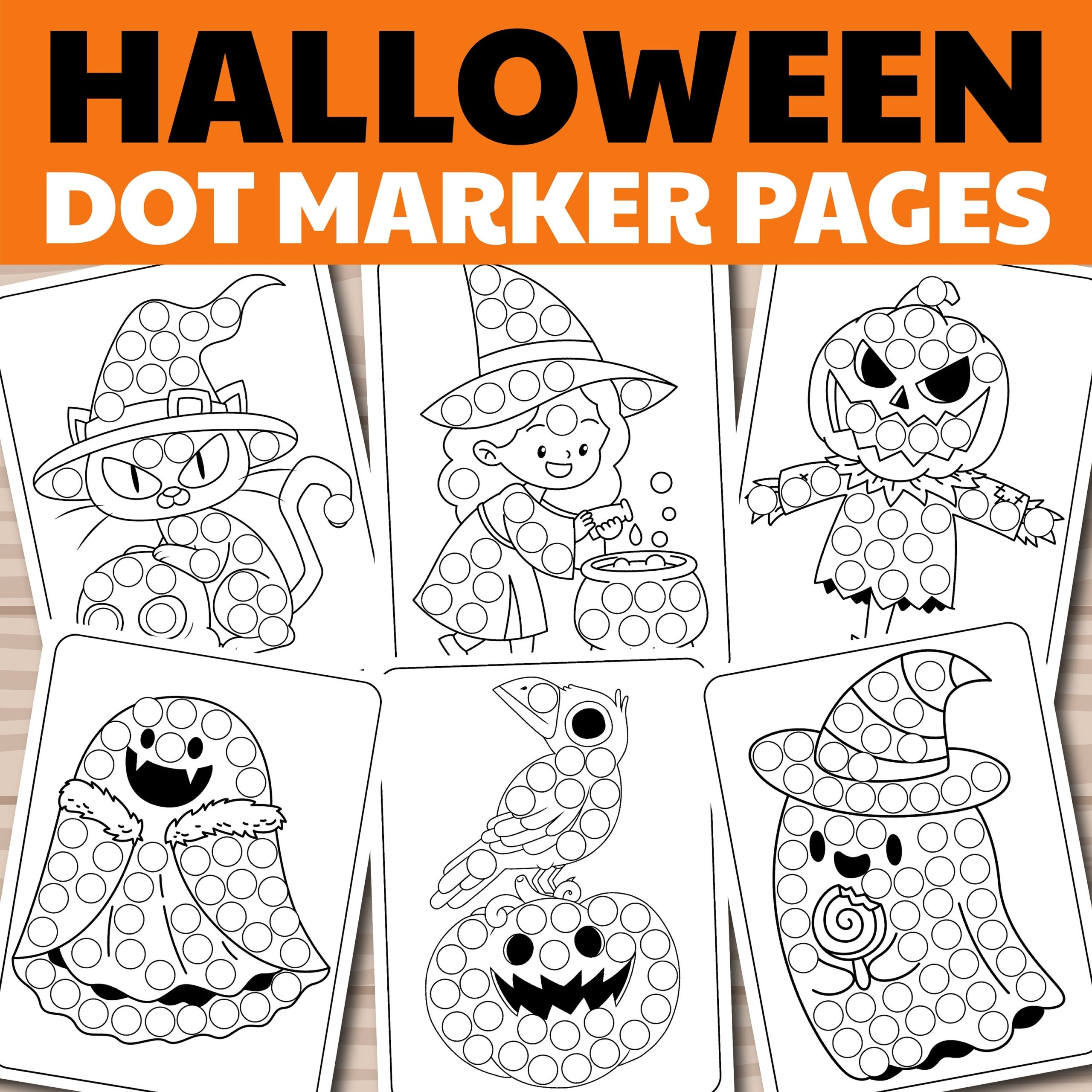 Halloween Dot Marker Printable Dot Markers Activity Dot Marker Coloring Pages Halloween Themed Coloring Pages Etsy