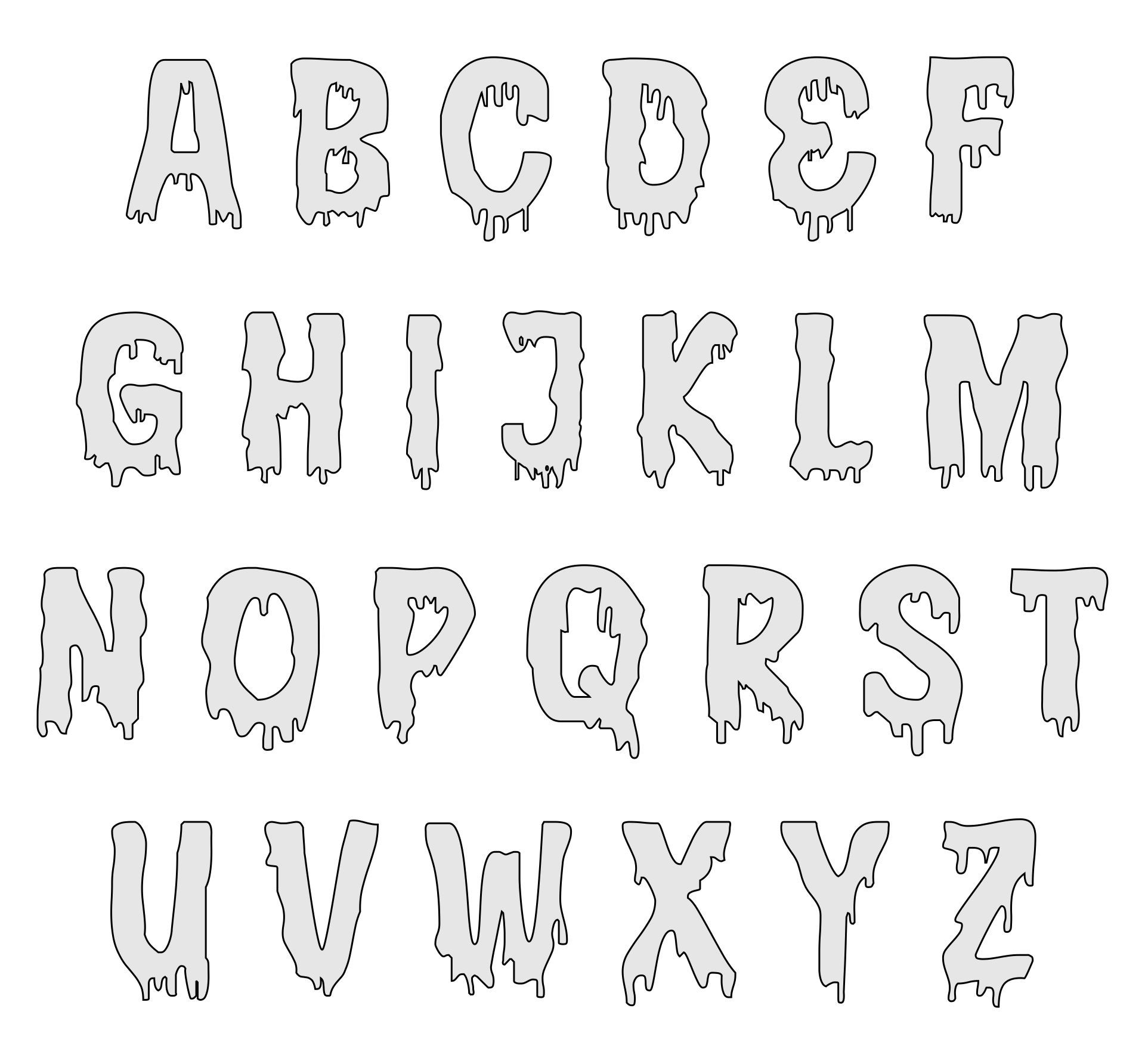 Scary Halloween Letters Printable