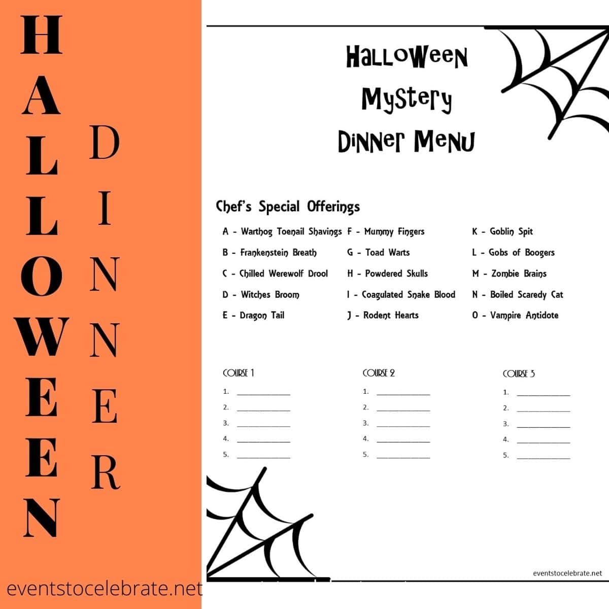 Halloween Mystery Dinner Menu Party Ideas For Real People