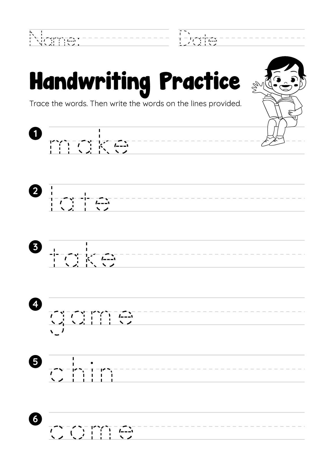Writing Worksheets 1St Grade Printable