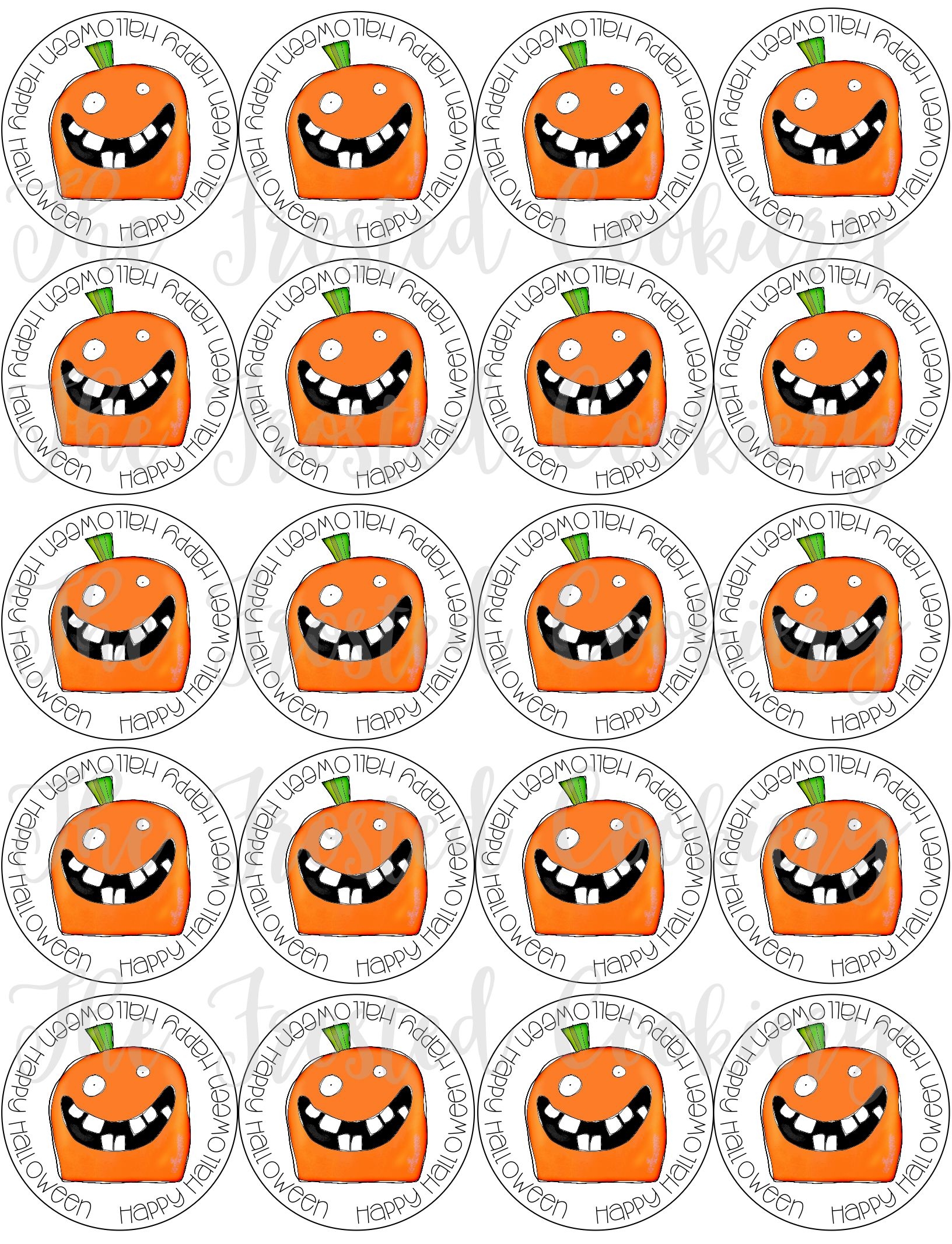 Happy Halloween Pumpkin Circle Tags