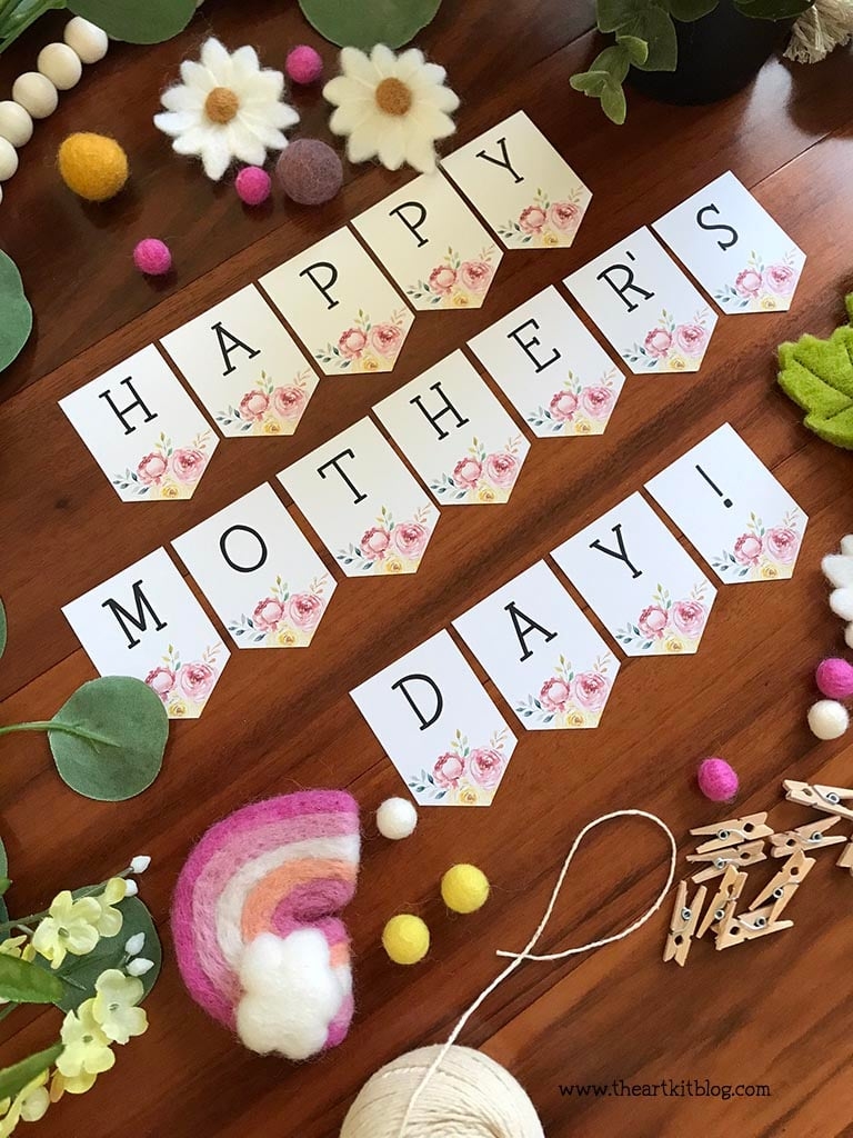 Happy Mother s Day Banner FREE Printable The Art Kit