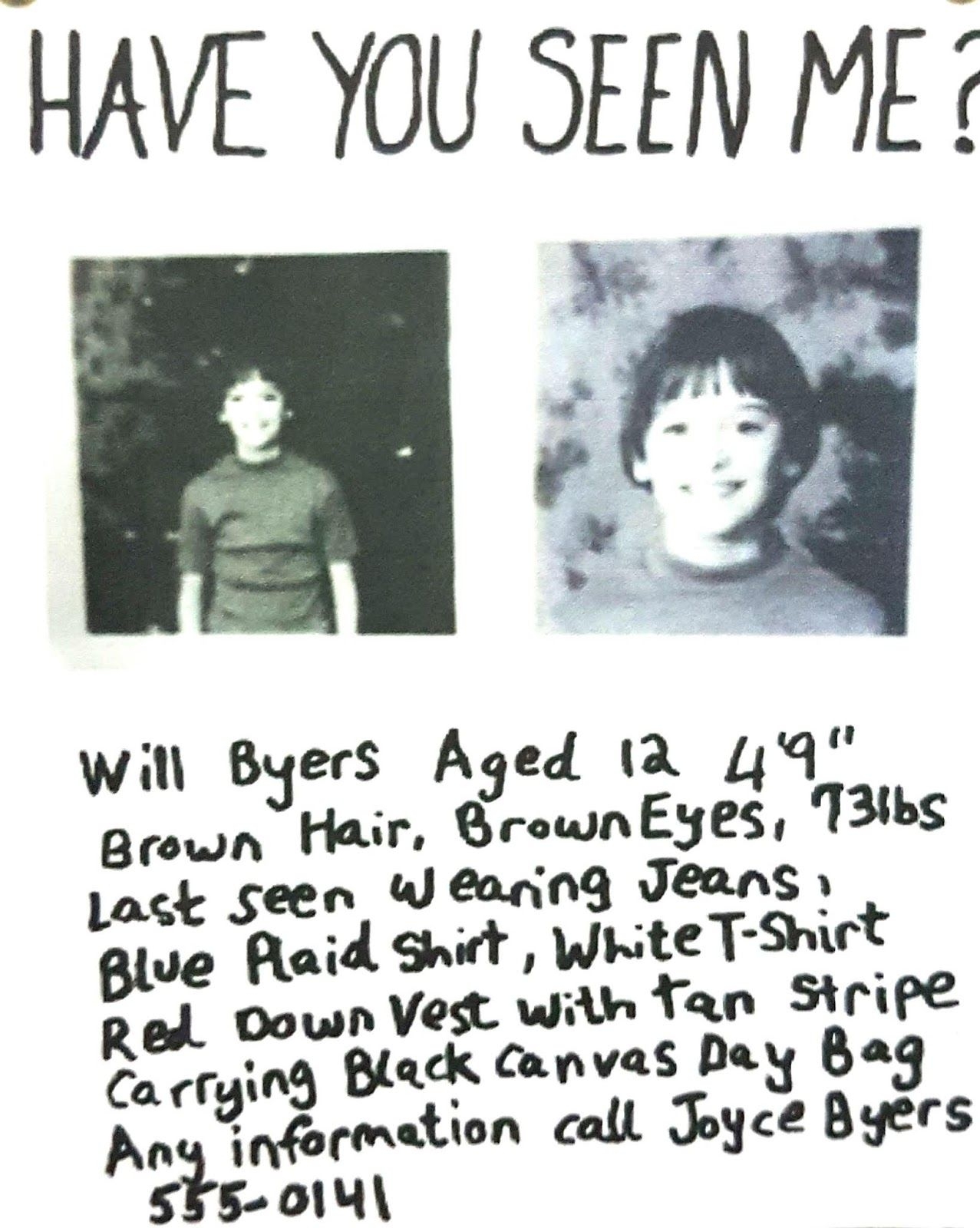 Have You Seen Me Will Byers Printable Google Search Will Byers Have You Seen Finn Stranger Things