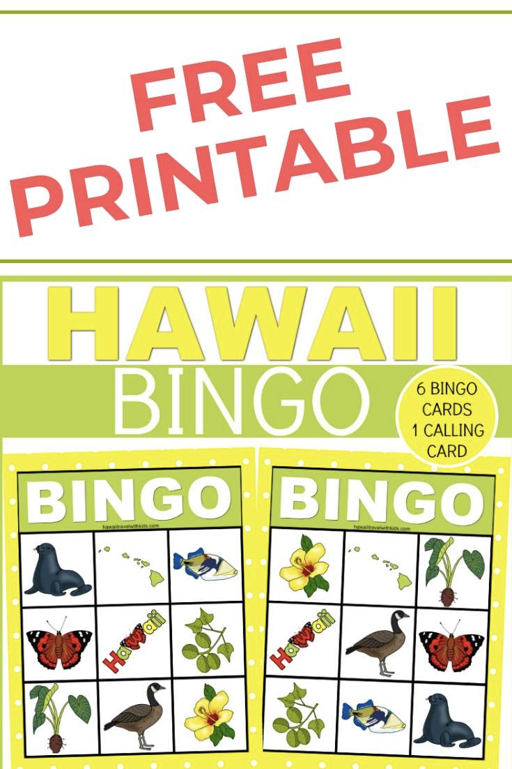 Hawaiian Bingo Game For Kids FREE Printable Hawaii Travel With Kids Bingo For Kids Bingo Games For Kids Hawaiian Fun