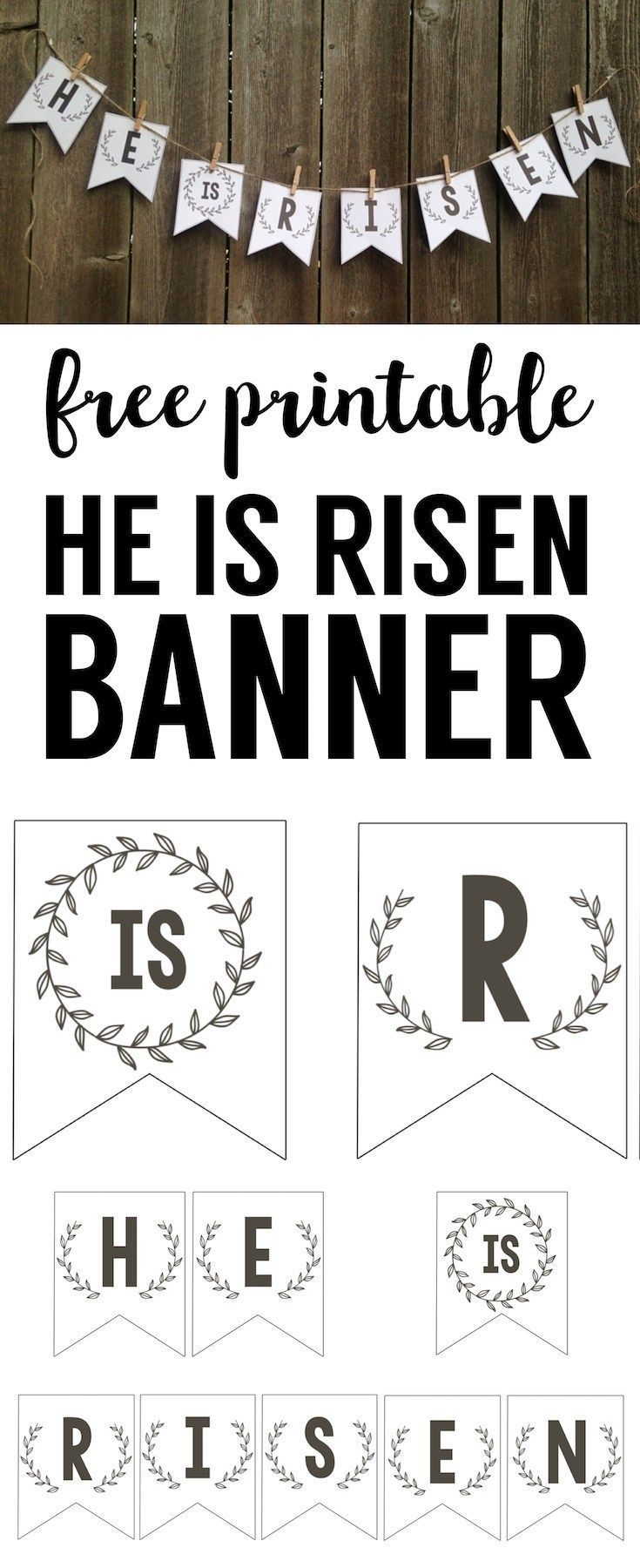 He Is Risen Banner Free Printable Easter Banner Paper Trail Design Free Printable Easter Banner Easter Printables Free Diy Easter Decorations