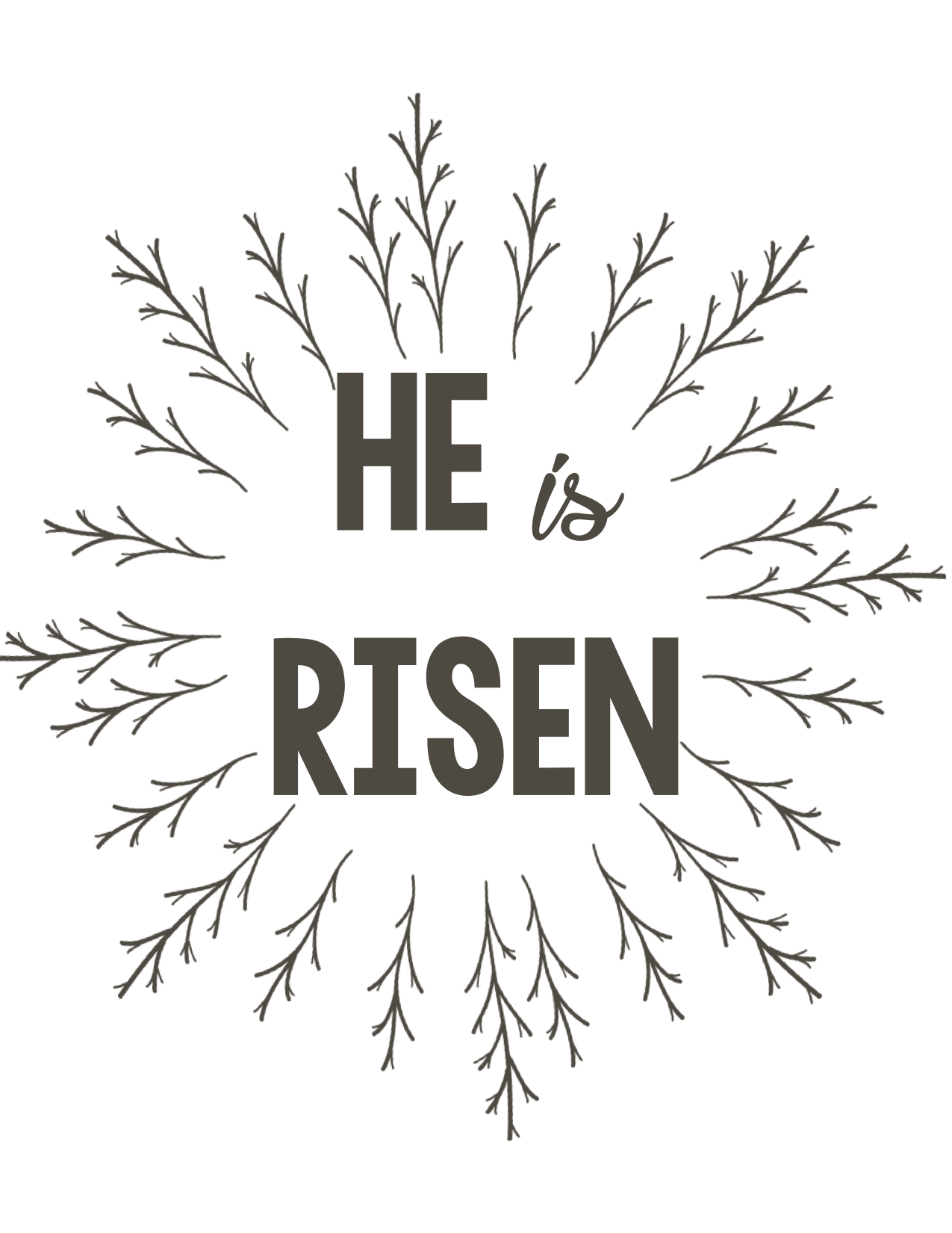 He Is Risen Free Printable Easter Sign Paper Trail Design